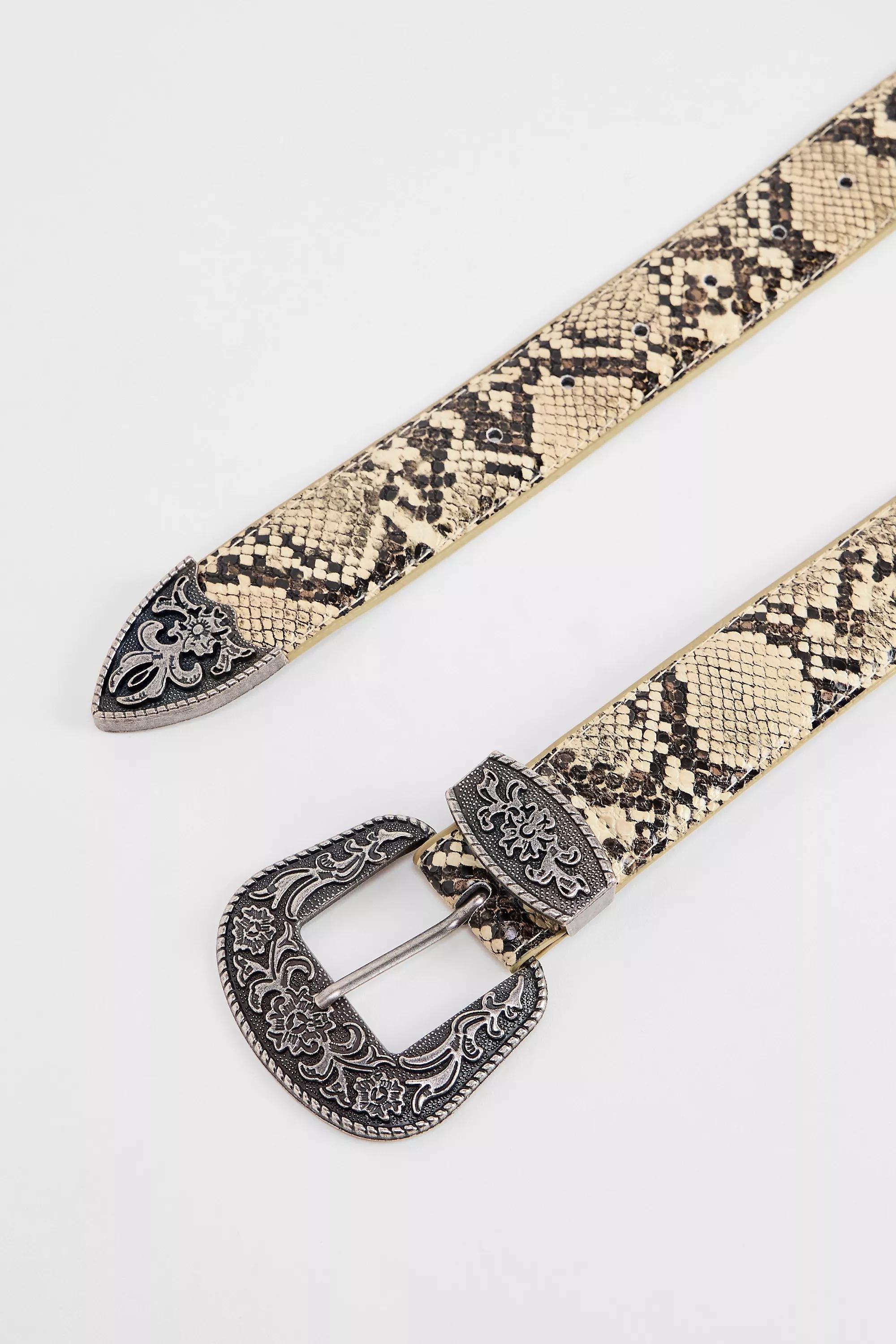Ivory Uo Western Snake Pattern Belt, IVRY, large image number 1