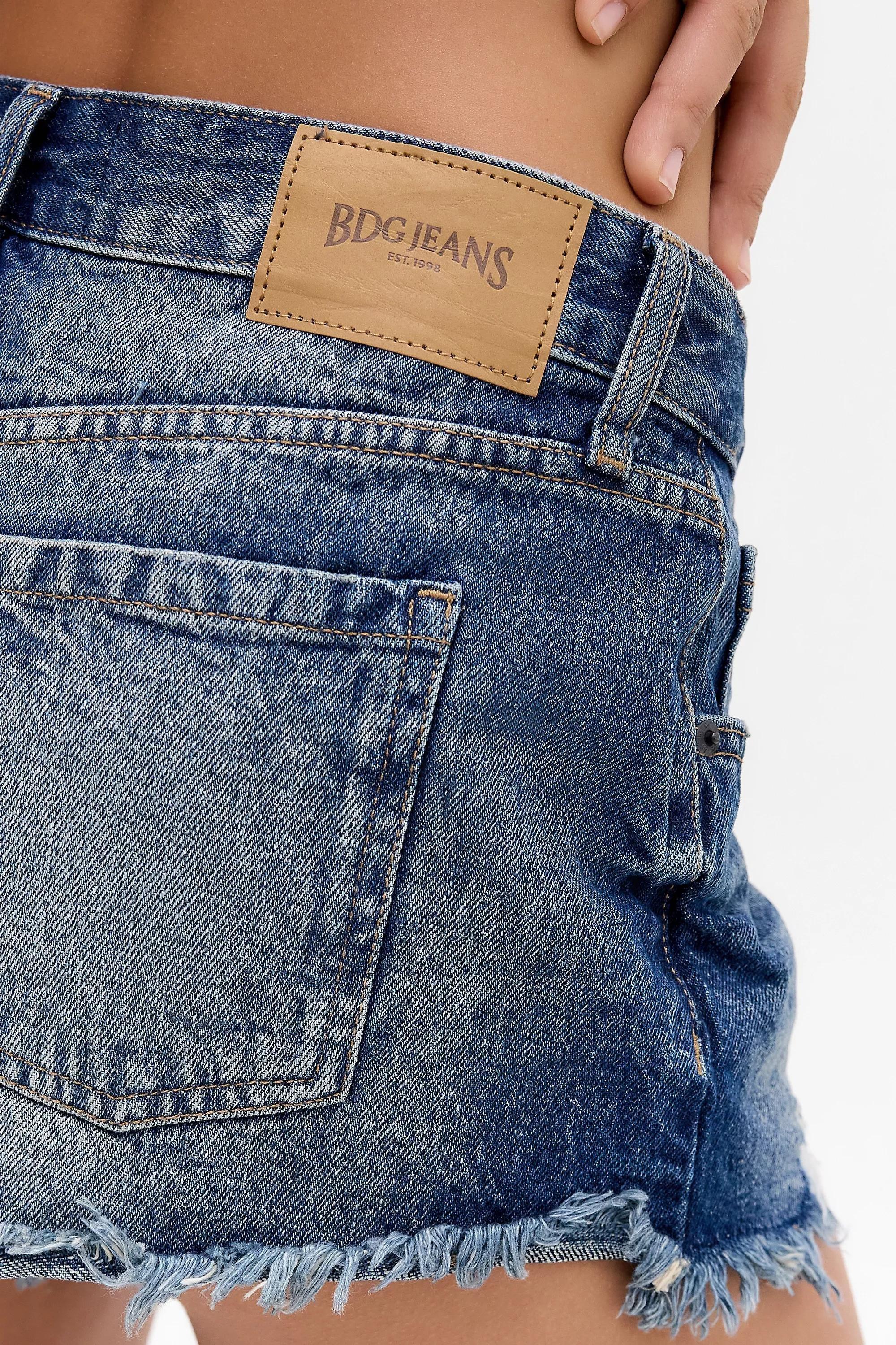 Blue Bdg Calli Mini Denim Shorts, , large image number 2