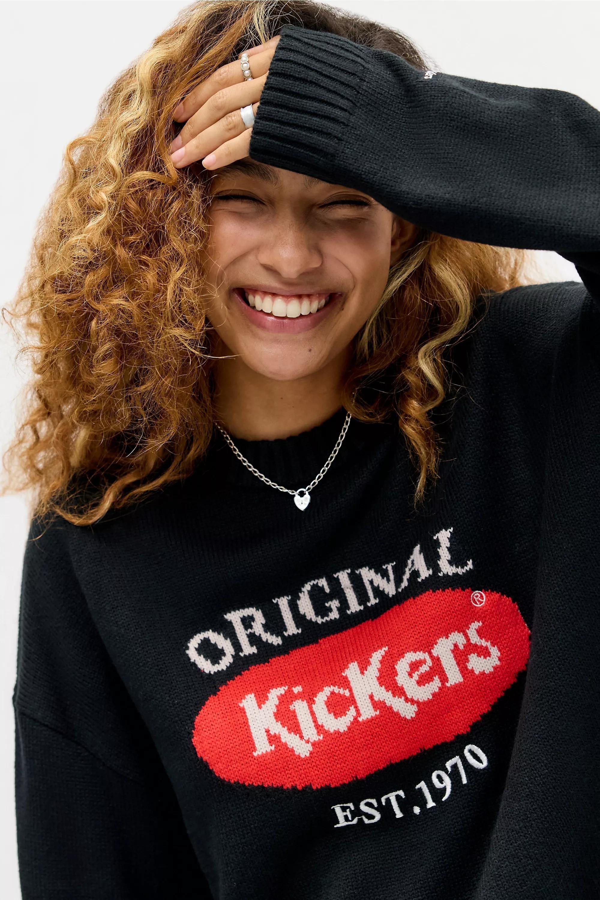 Black Kickers Oval Logo Knit Jumper, BLK, medium