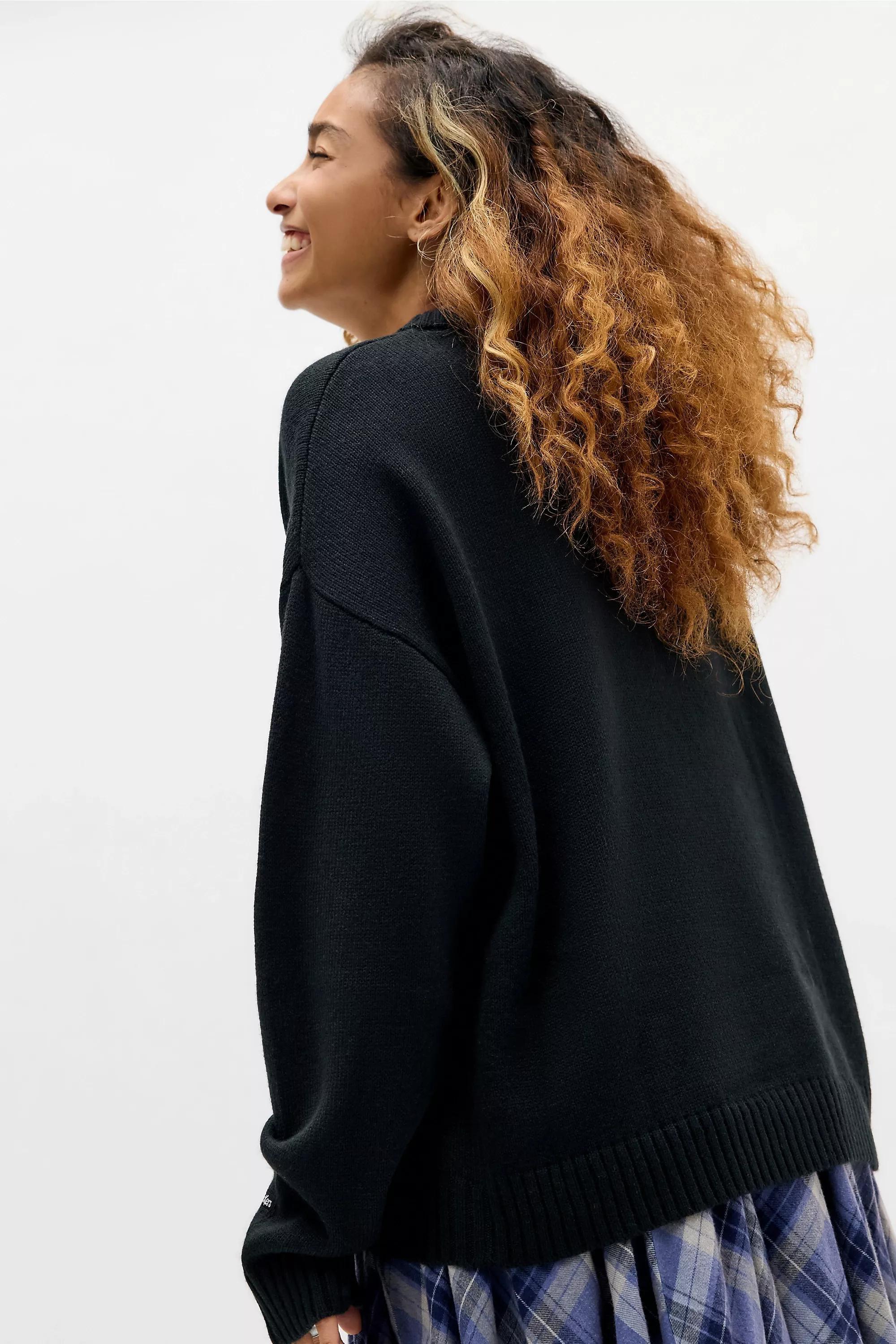 BLACK Kickers Oval Logo Knit Jumper, BLK, large image number 3