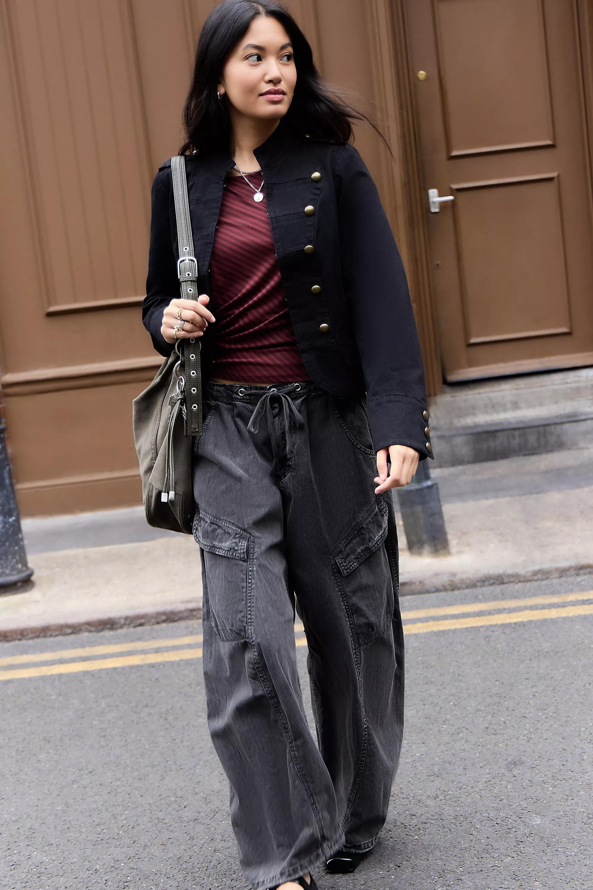 Black Uo Cate Band Jacket, BLK, large image number 2