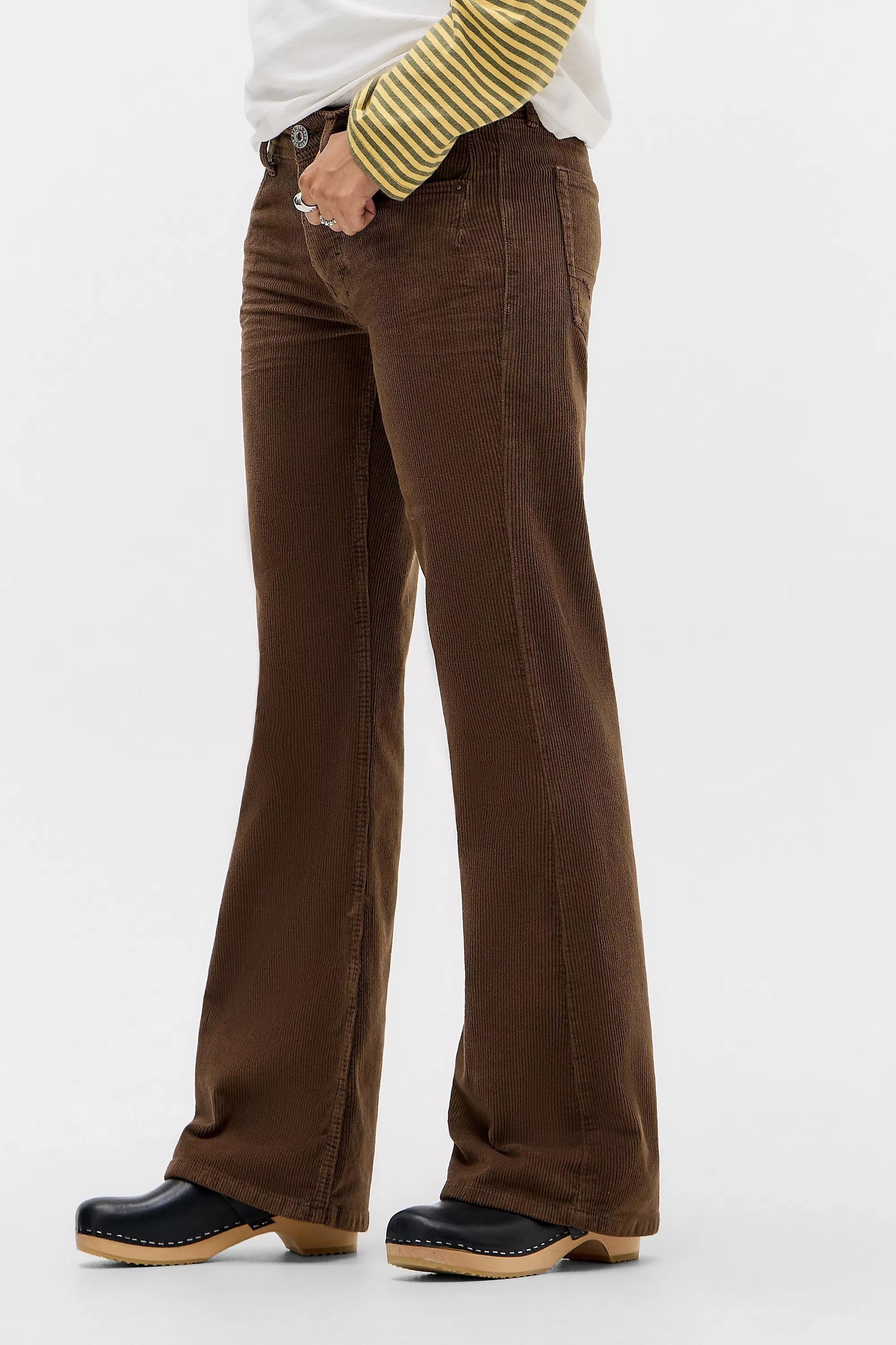 Brown Bdg Corduroy Flared Pants, BRN, large image number 0