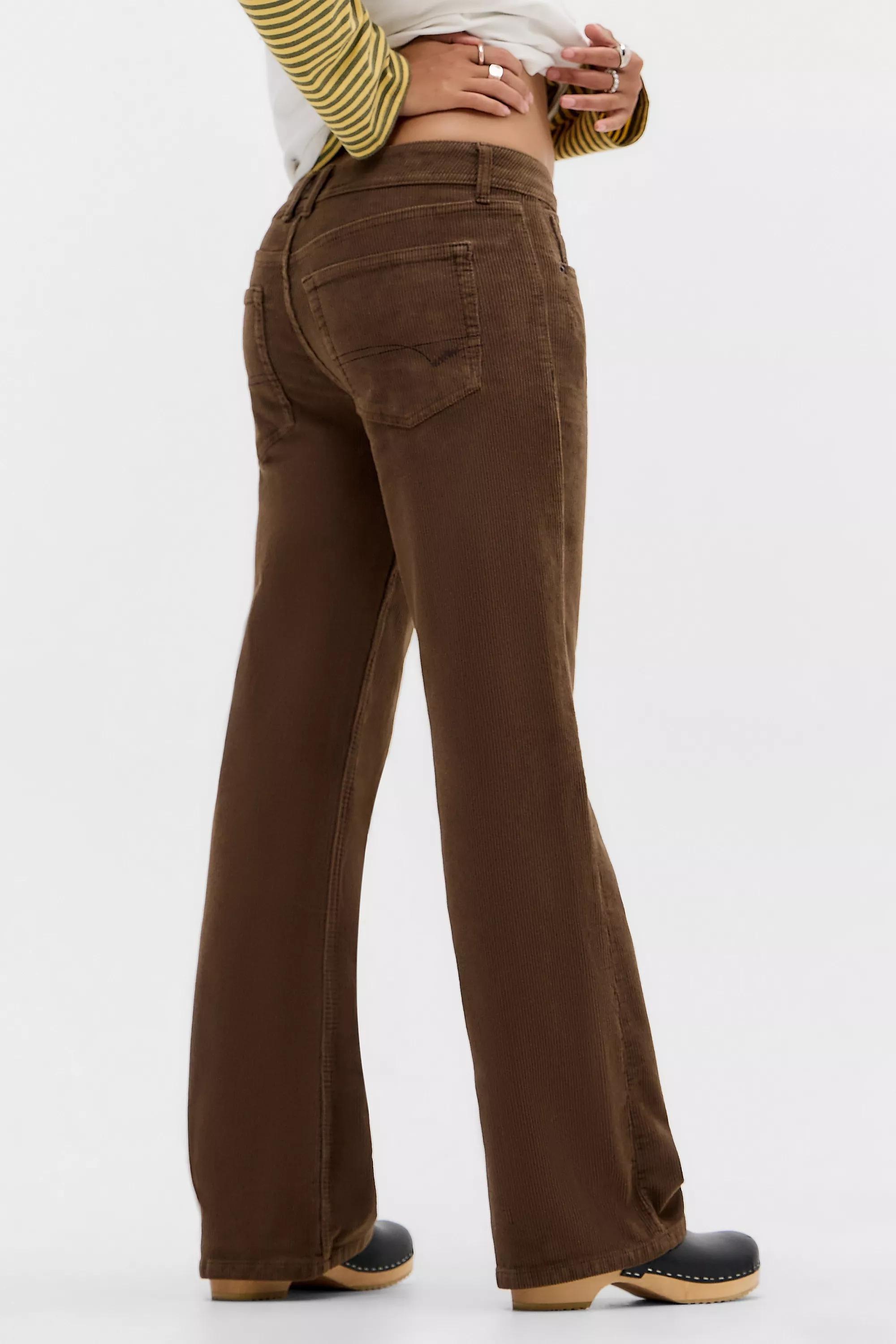 Brown Bdg Corduroy Flared Pants, BRN, large image number 3
