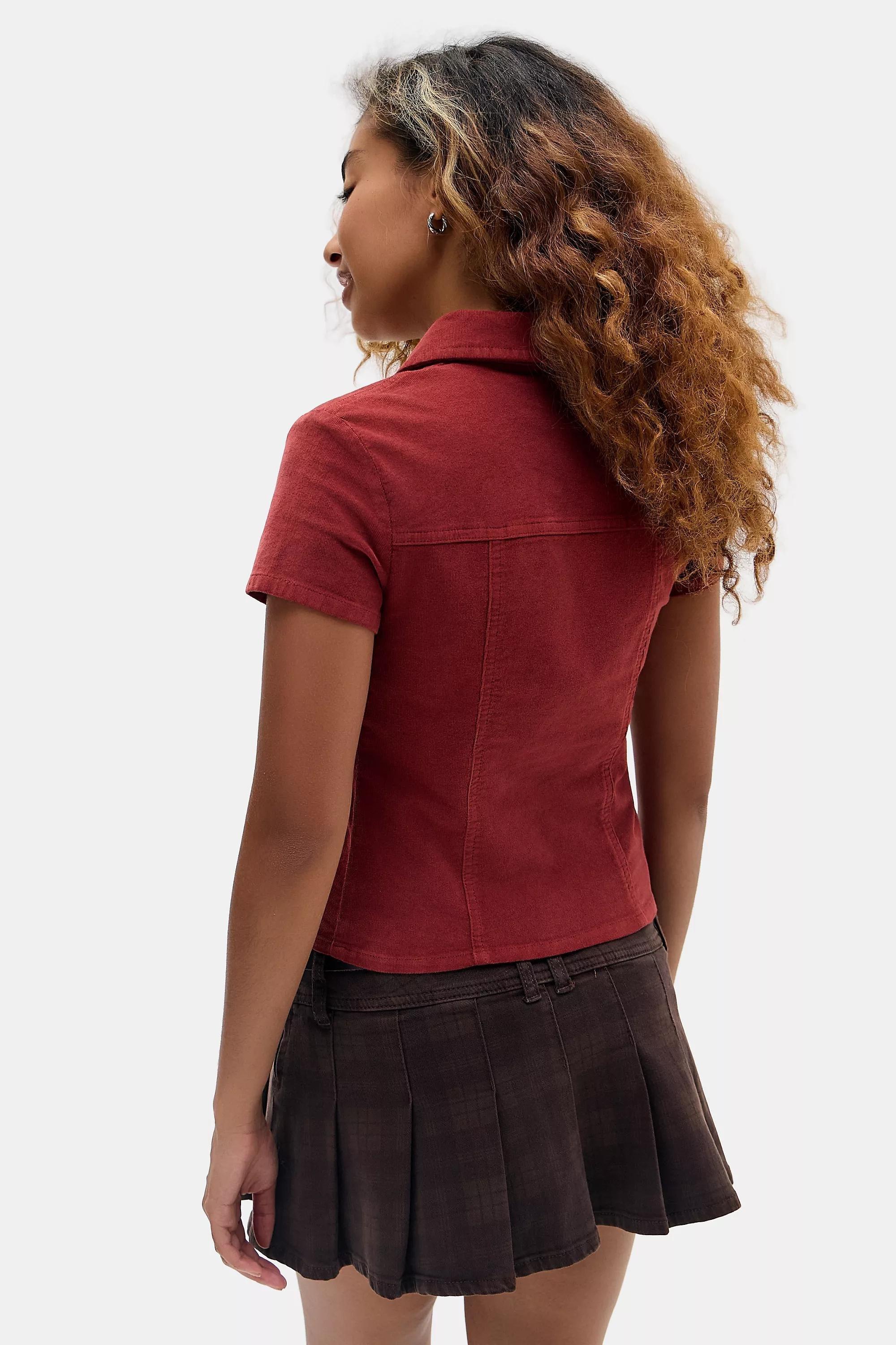 Red Bdg Polly Corduroy Shirt, RED, large image number 3