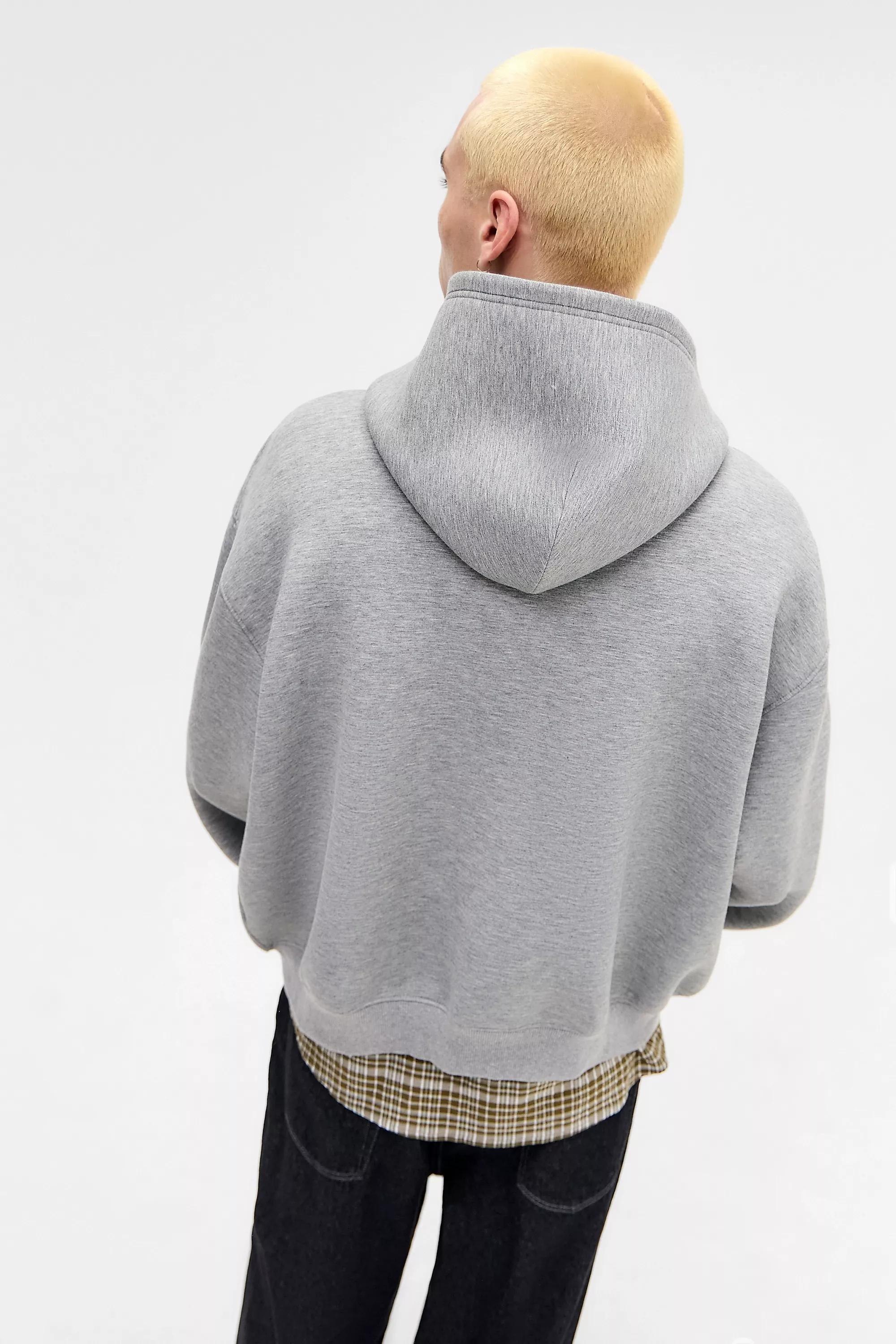 Grey iets frans... Grey Scuba Zip-Through Hoodie, GREY, large image number 6