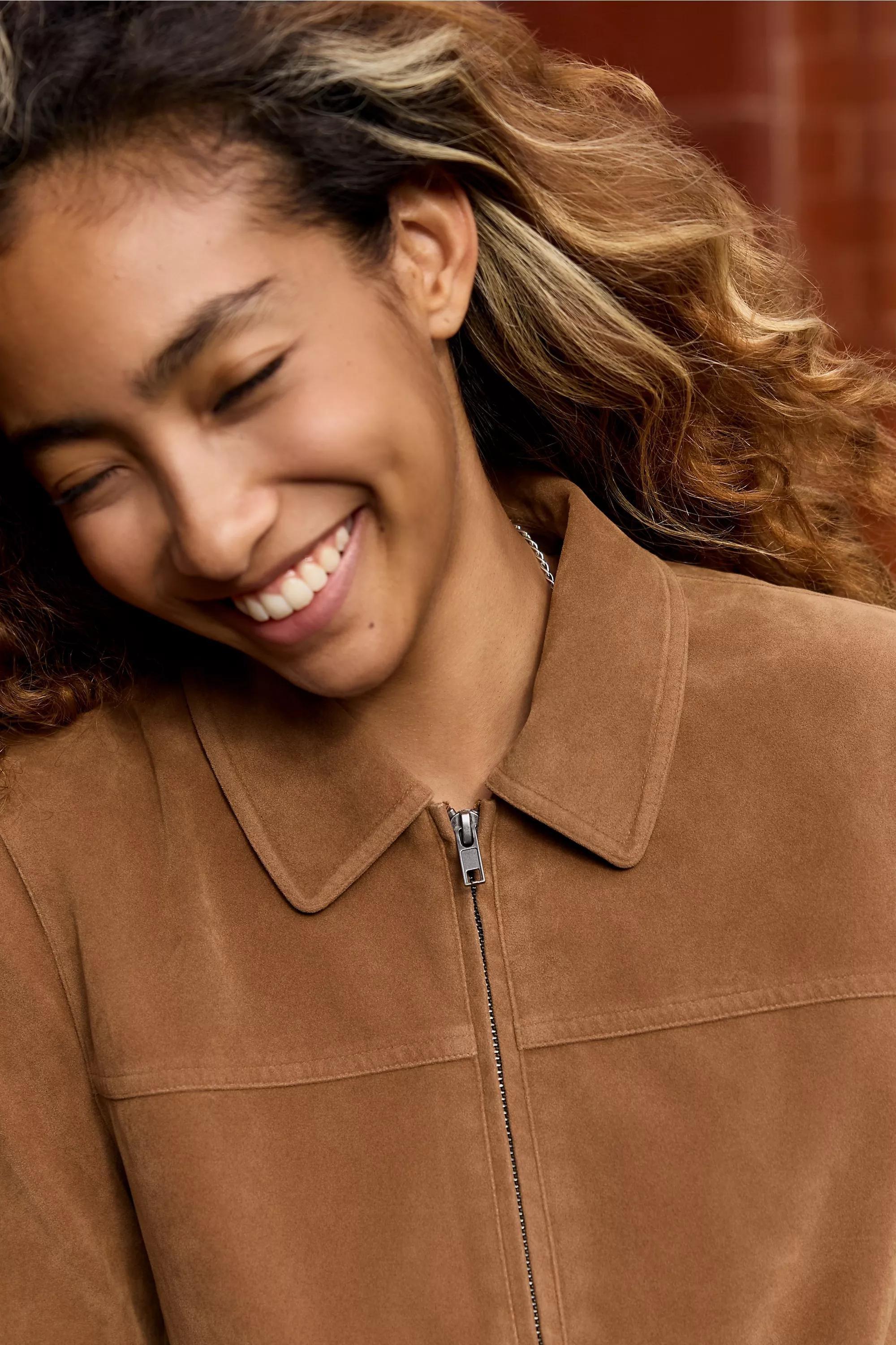 Browm Bdg Sally Fitted Faux Suede Jacket, A301_0224, large image number 2