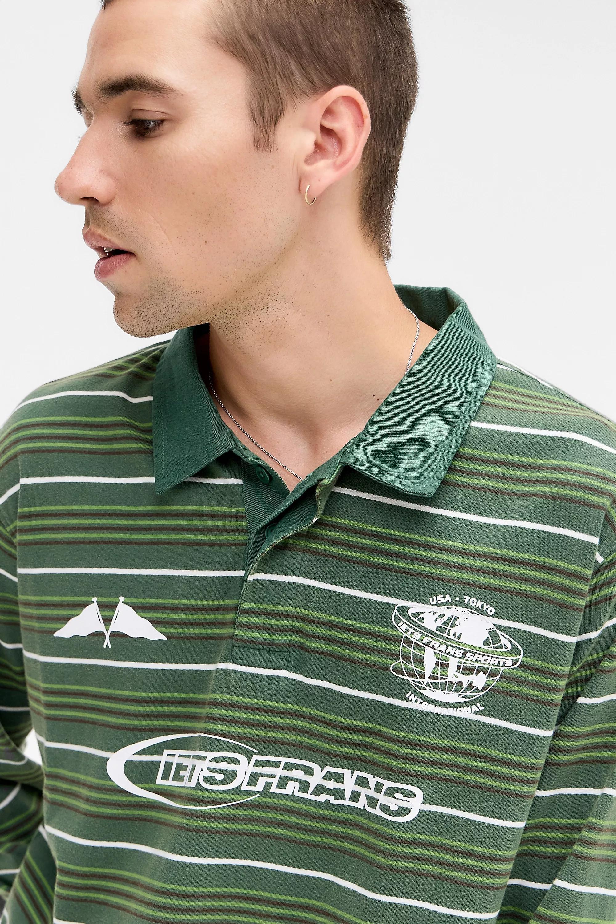 Green iets frans... Striped Polo Shirt, GRN, large image number 2