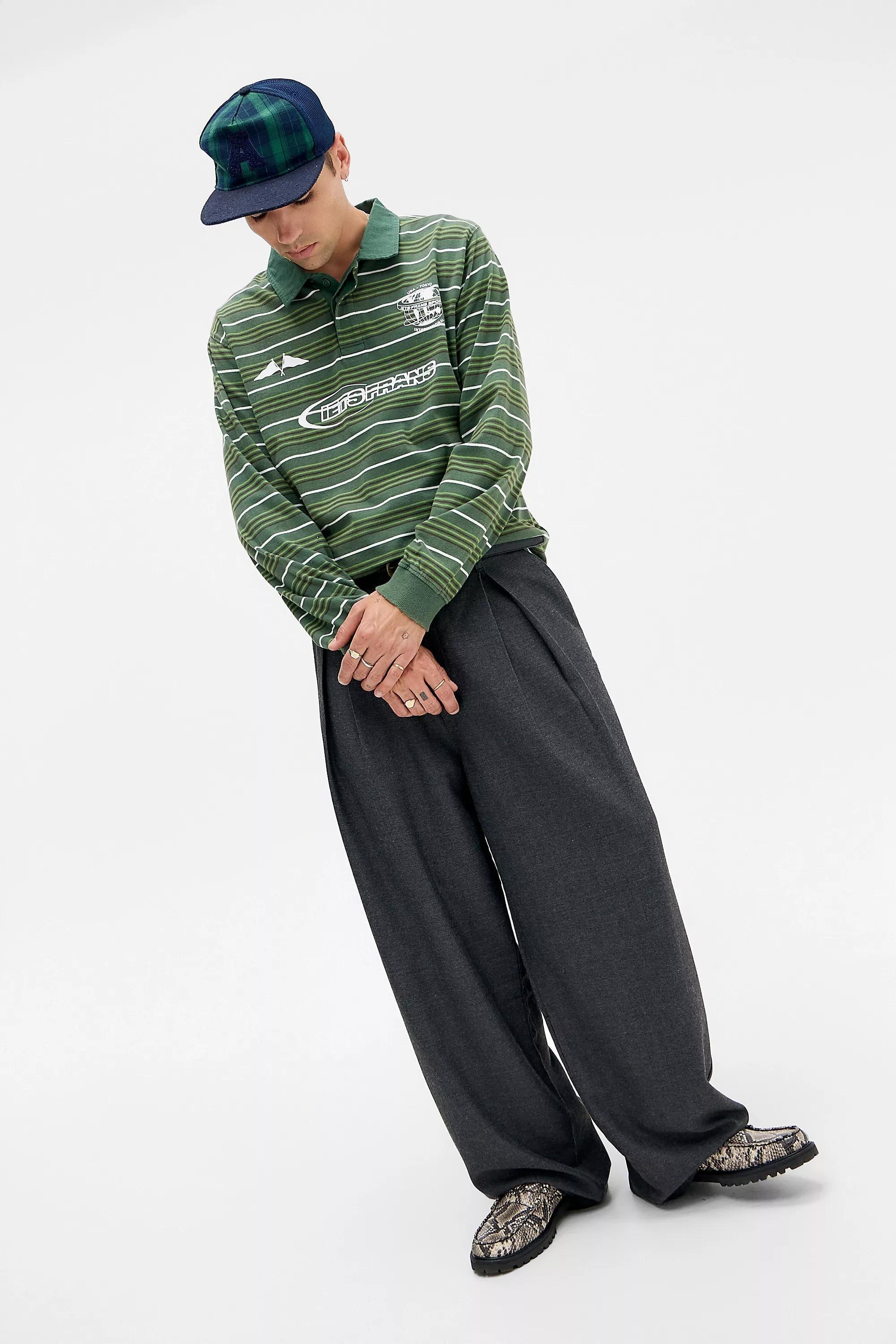 Green iets frans... Striped Polo Shirt, GRN, large image number 3