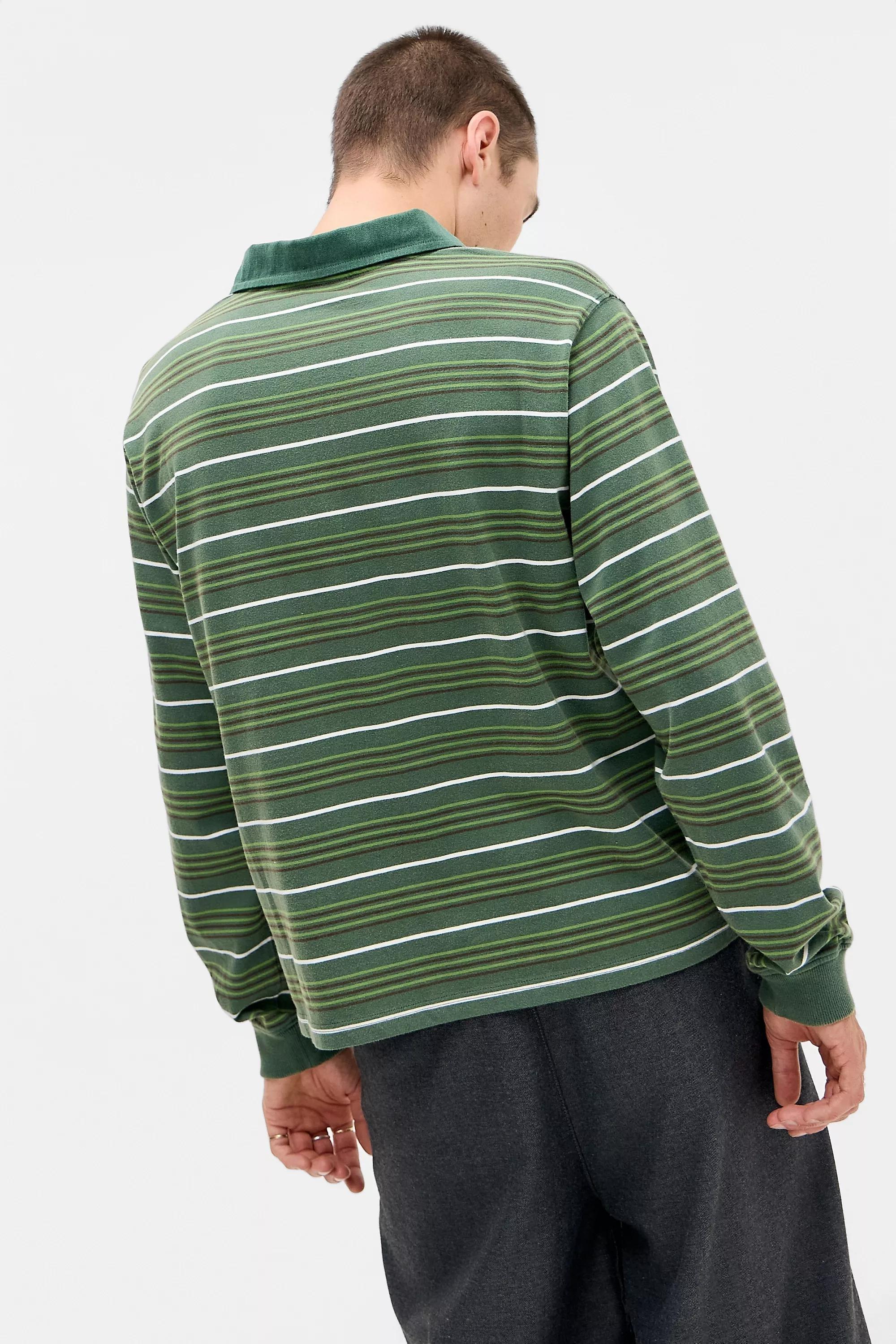 Green iets frans... Striped Polo Shirt, GRN, large image number 4