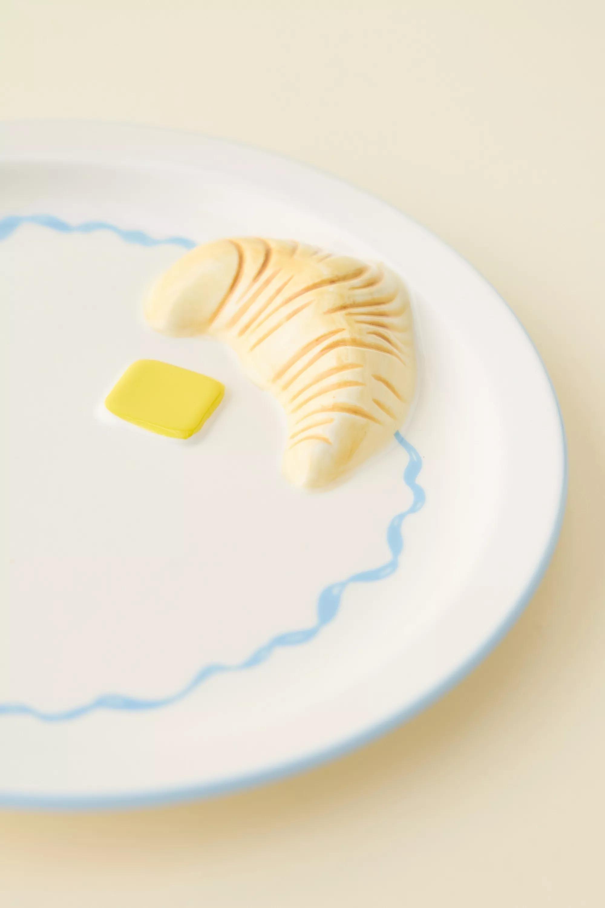 White Croissant Bow Plate, ASSORT, large image number 2
