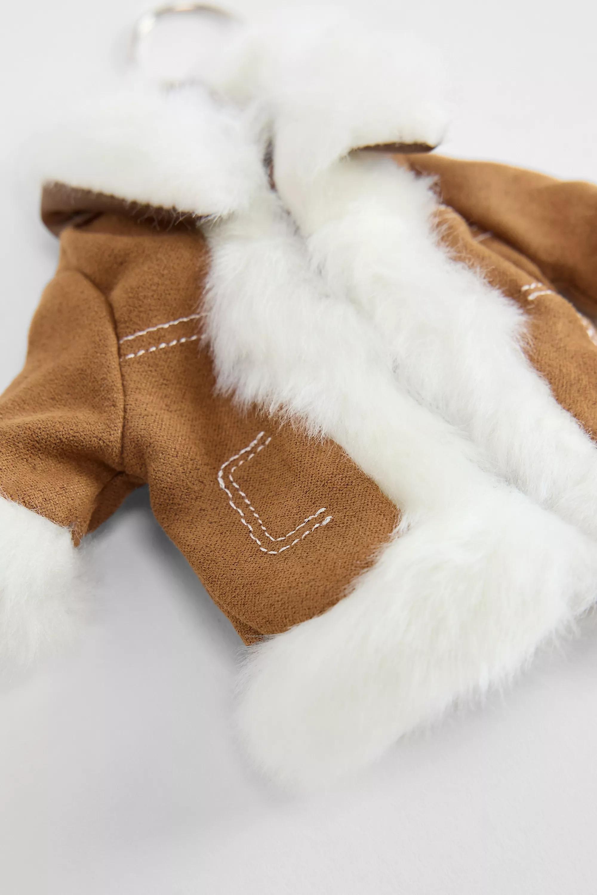 Brown Mini Penny Lane Faux Fur Lined Coat Keychain, BRN, large image number 2
