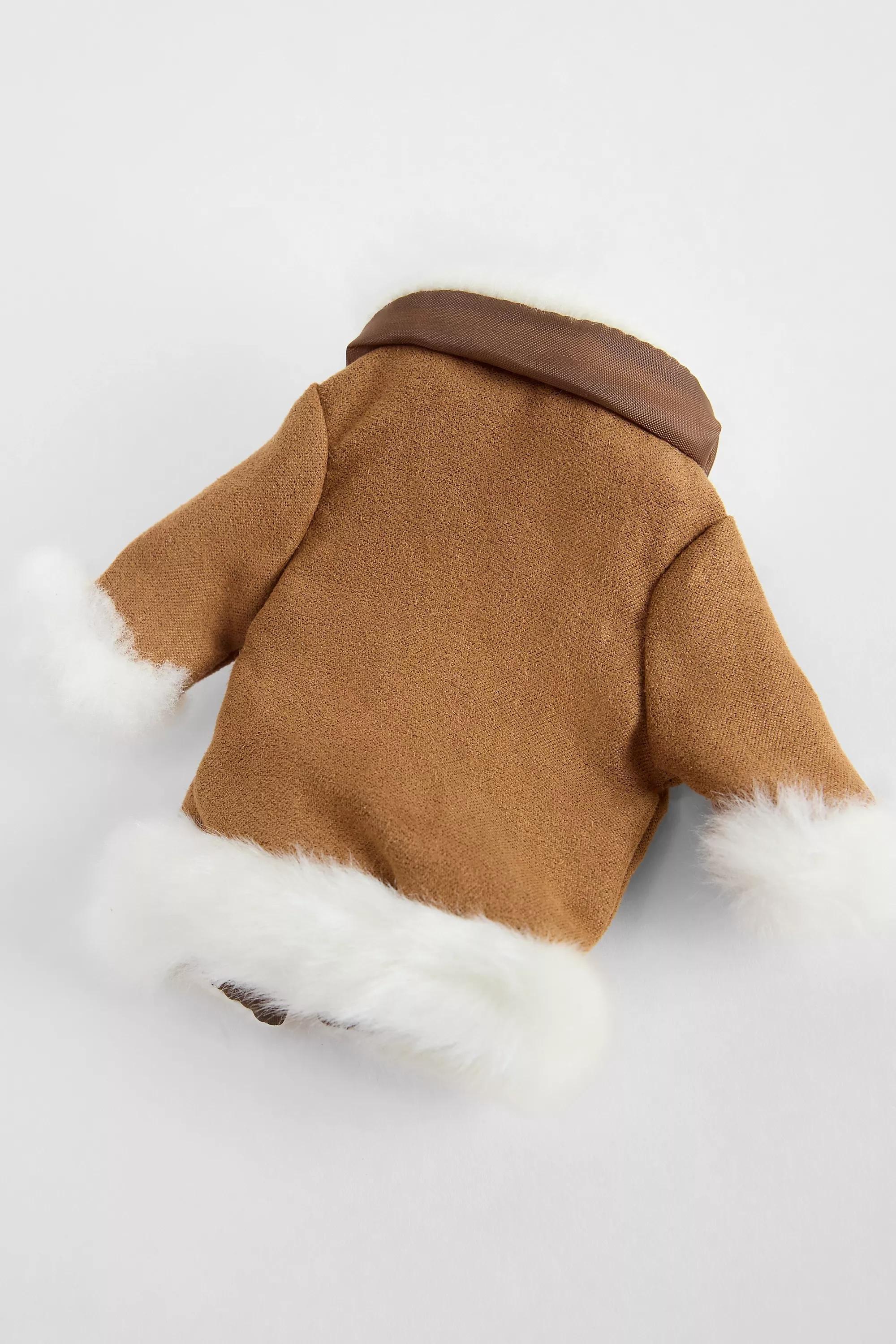 Brown Mini Penny Lane Faux Fur Lined Coat Keychain, BRN, large image number 3