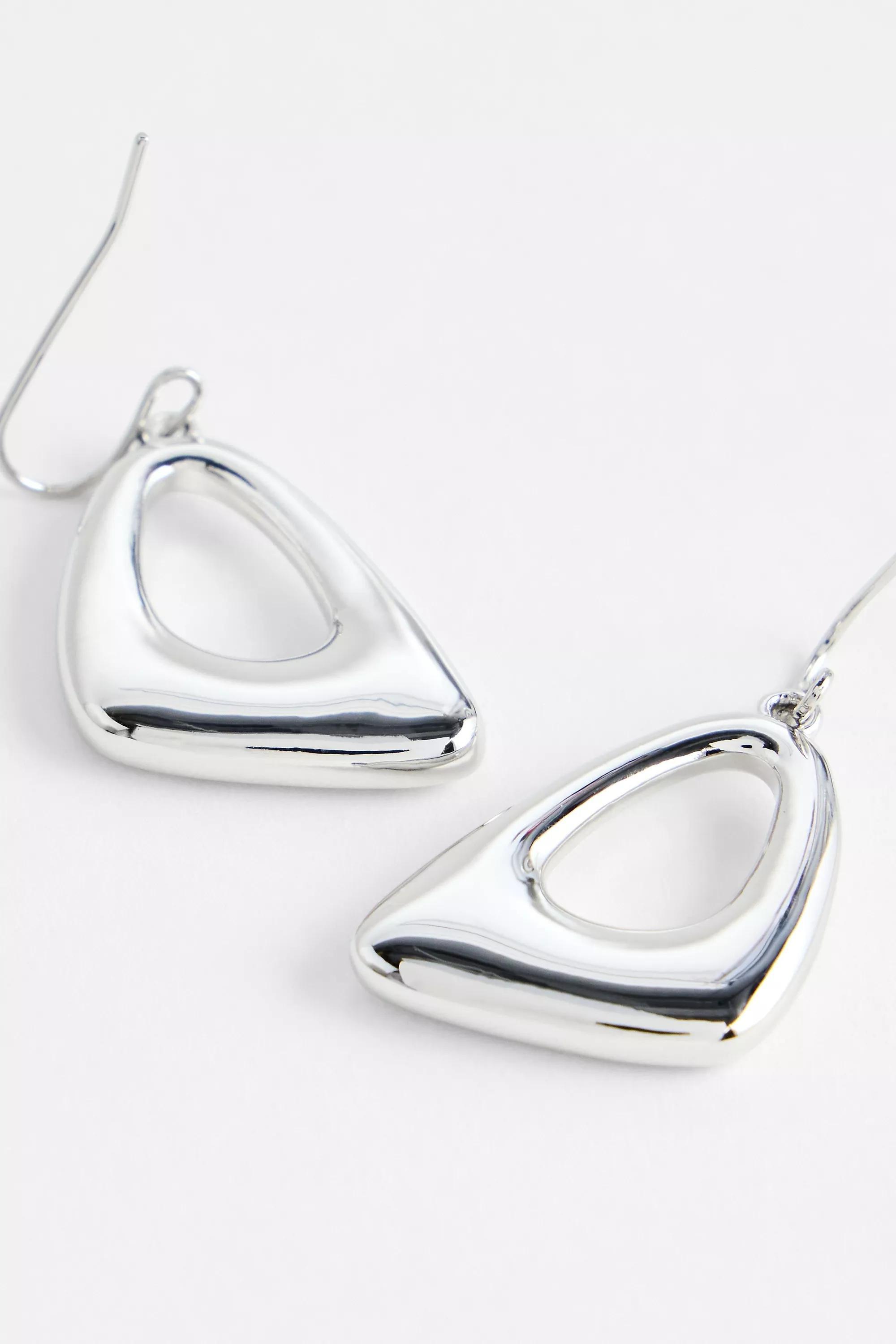 Silver Uo Triangle Earrings, SLVR, large image number 2
