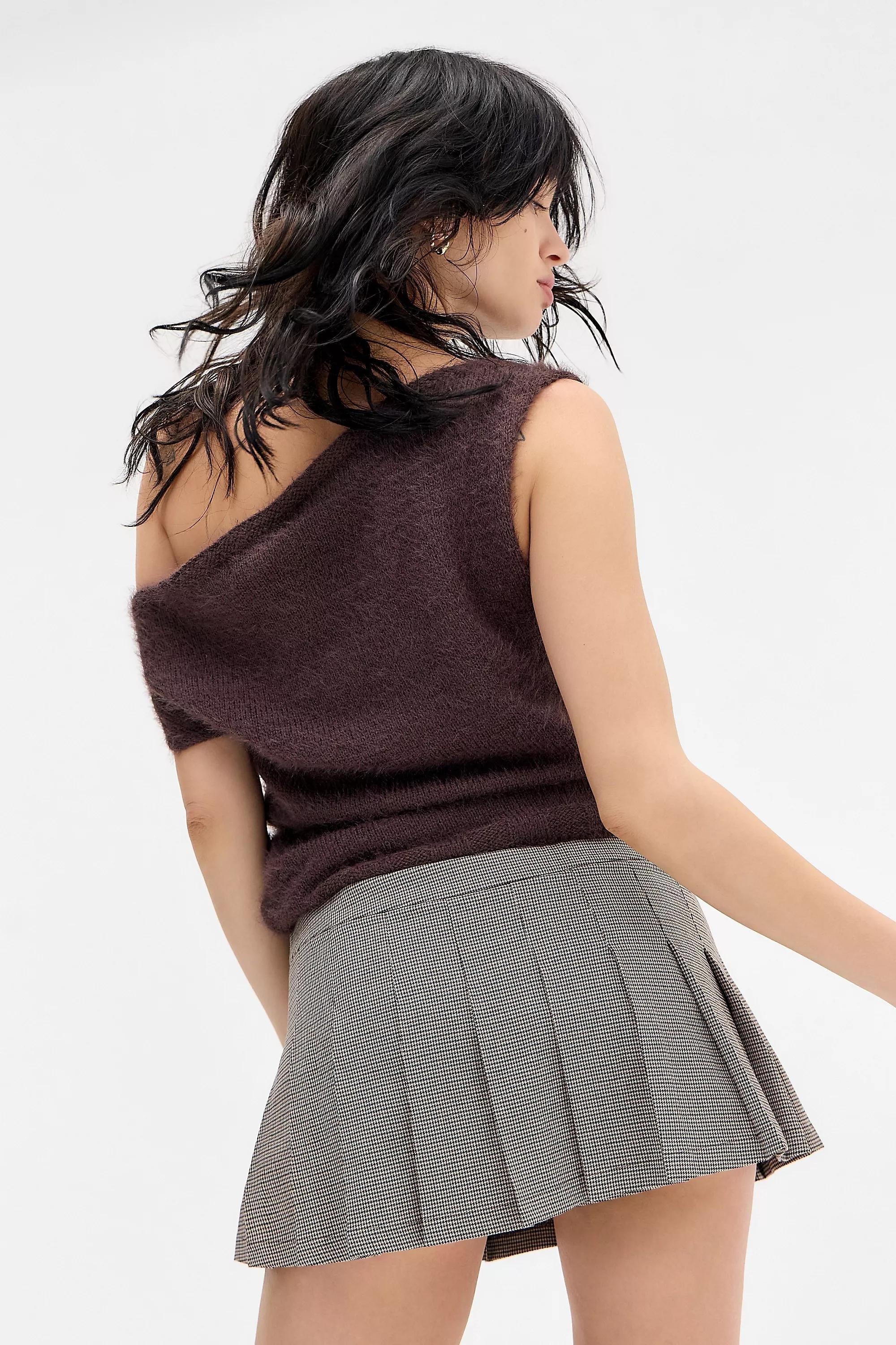 Grey Silence + Noise Lea Tailored Tie Side Skort, BRN MOTIF, large image number 3