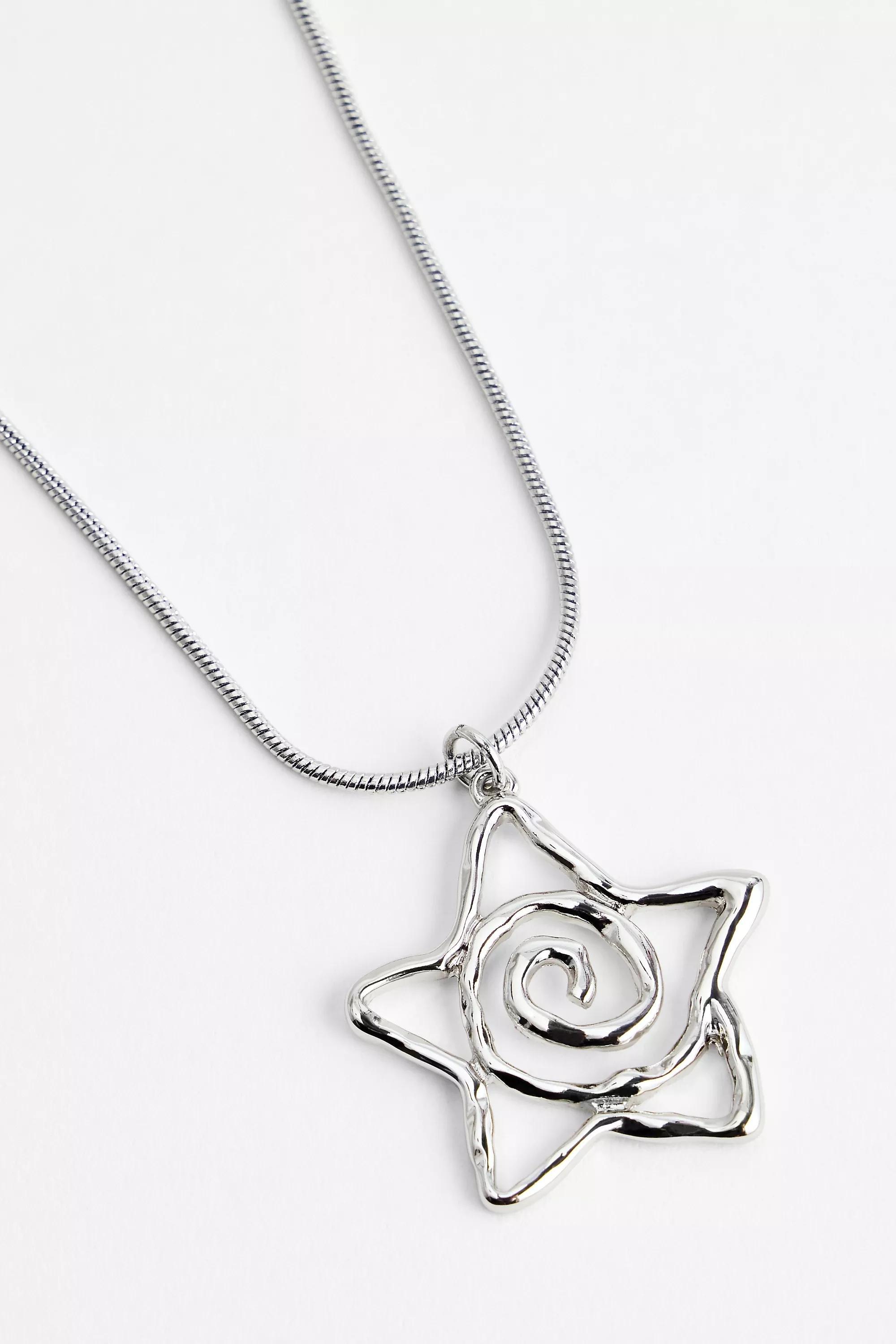 Silver Silence + Noise Swirl Star Pendant Necklace, SLVR, large image number 0