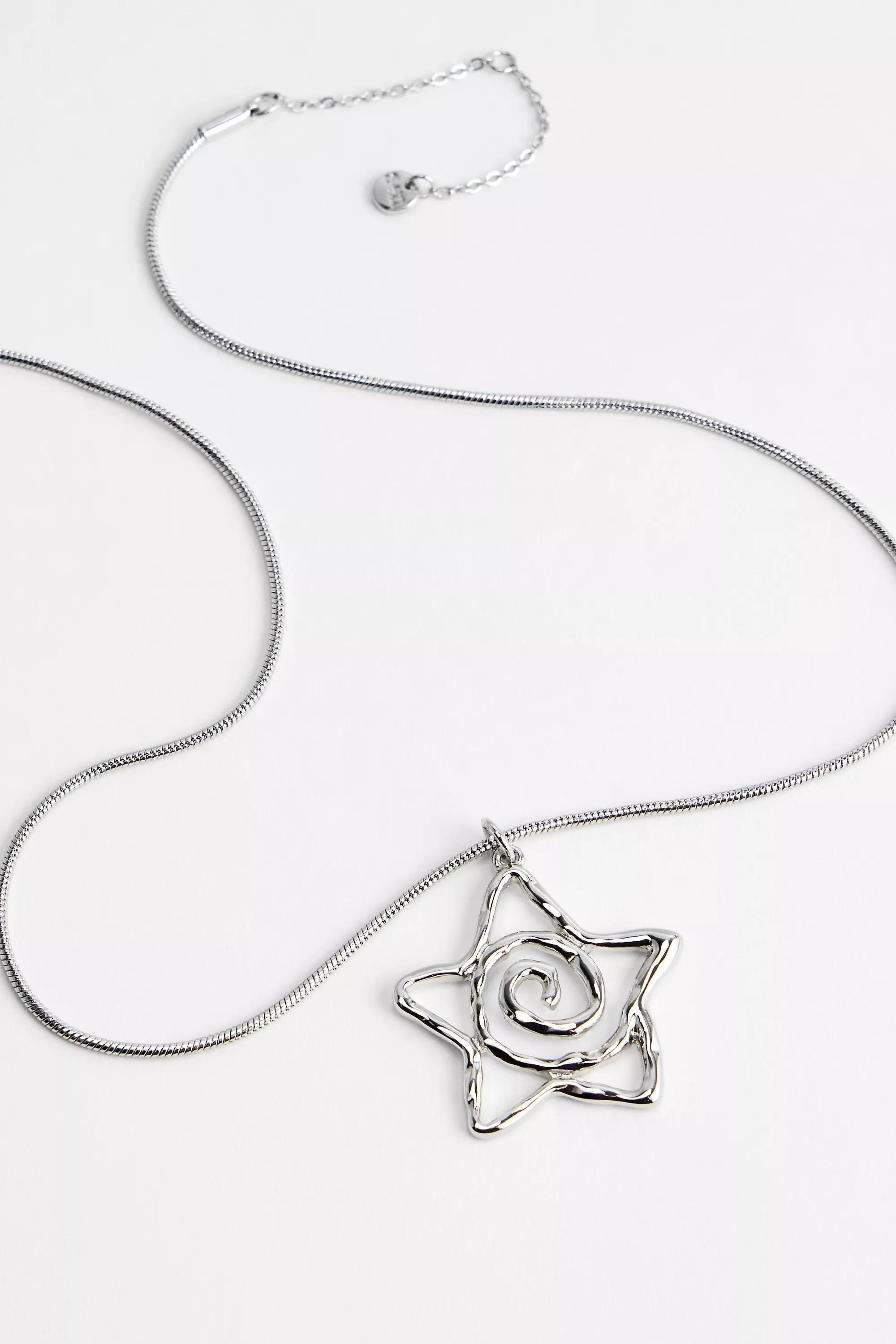 Silver Silence + Noise Swirl Star Pendant Necklace, SLVR, large image number 1