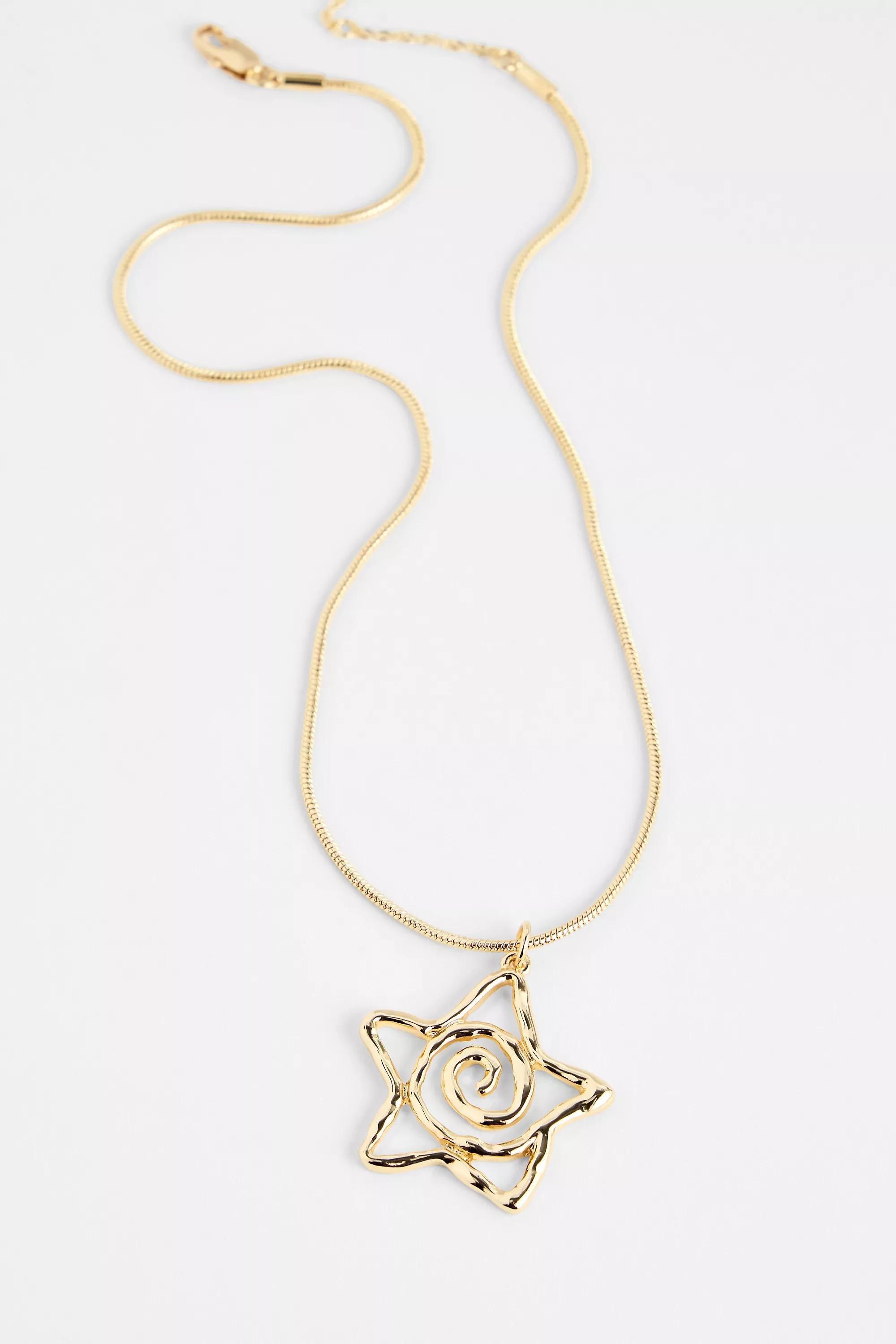 Gold Silence + Noise Swirl Star Pendant Necklace, GOLD, large image number 2