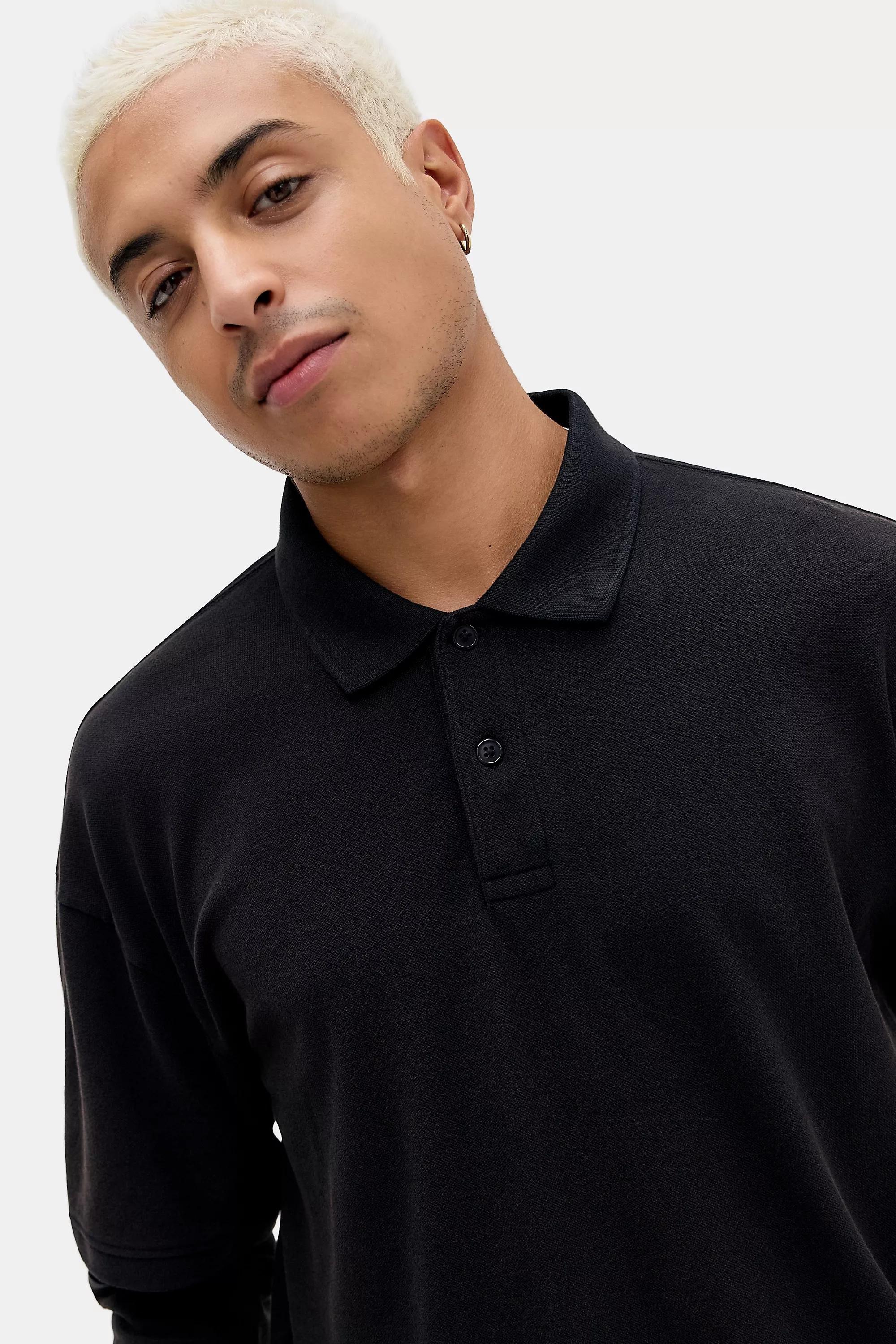 Black BDG Black Double Layer Polo Shirt, BLK, large image number 0