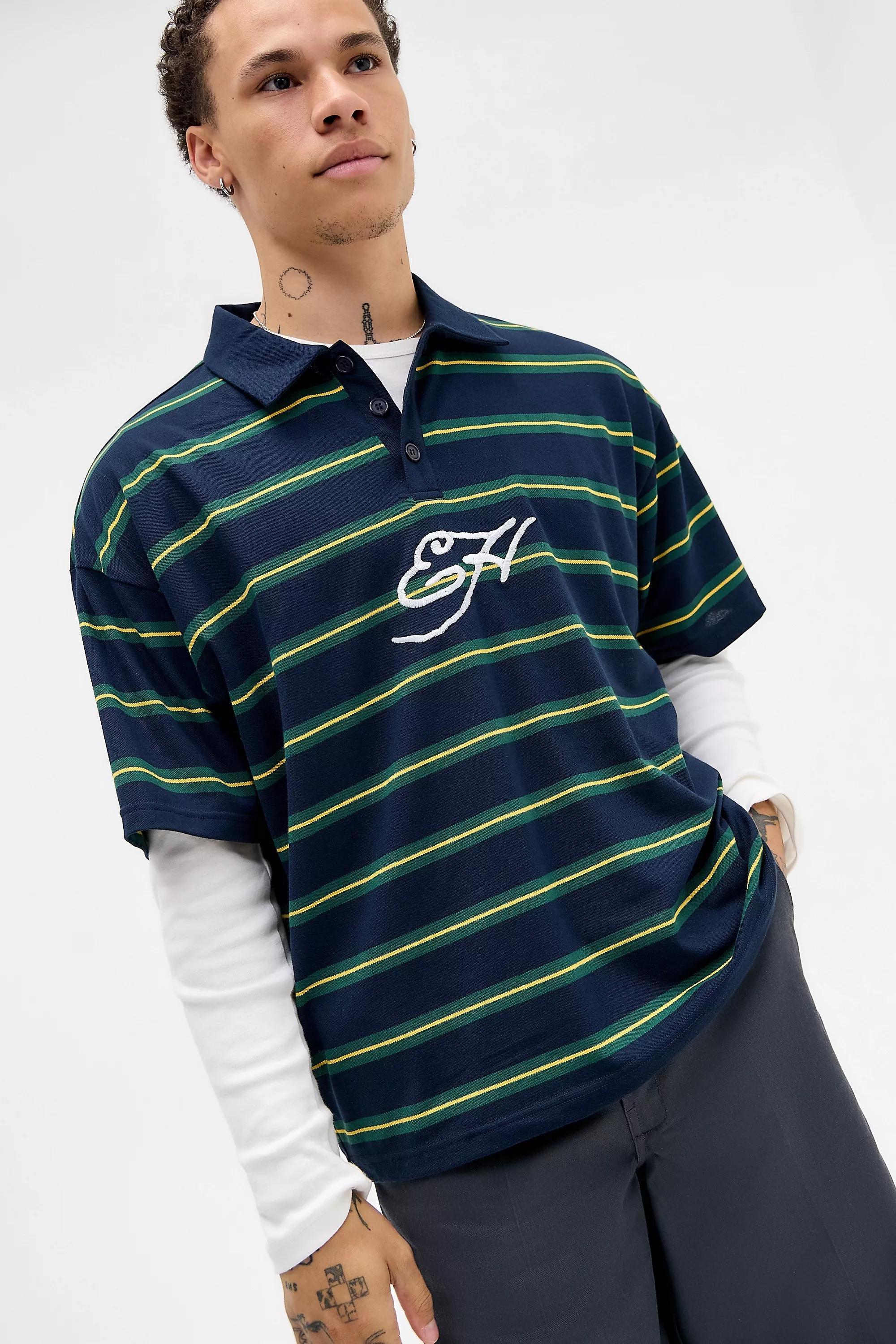 Ed Hardy UO Exclusive Navy Rose Stripe Top, NAVY, large image number 1