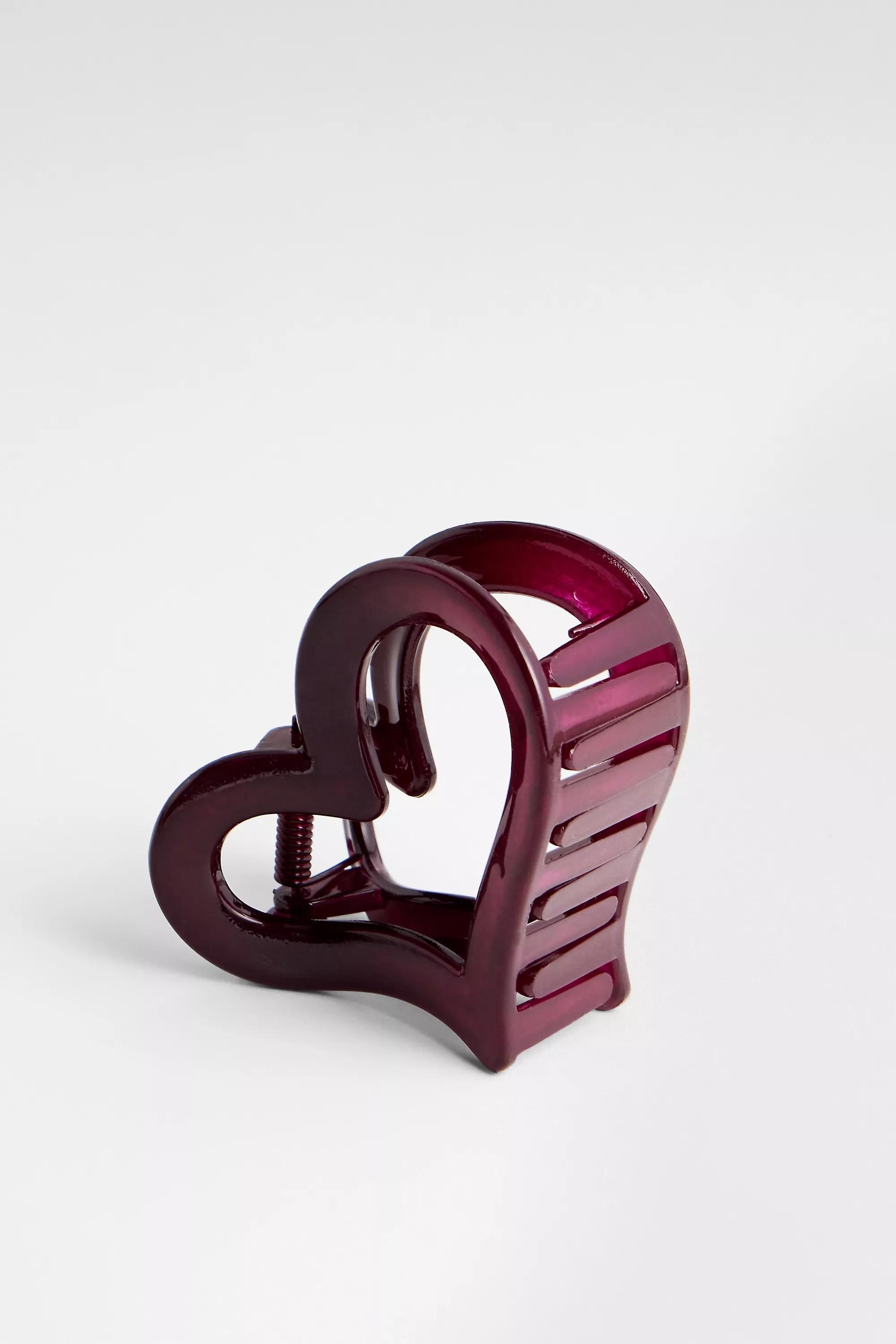 Red Uo Heart Claw Clip, RED, large image number 1