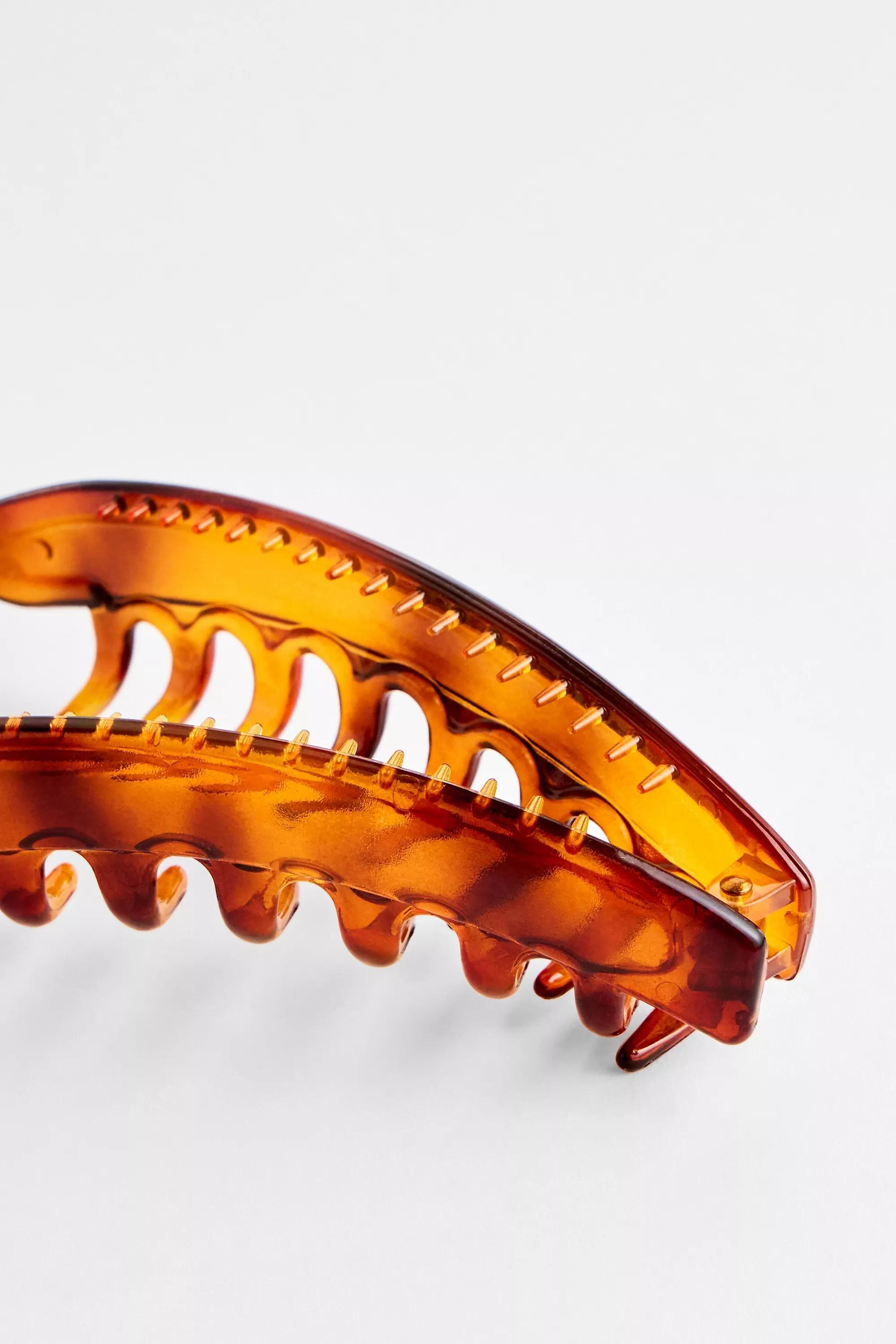 Brown Banana Hair Clip, BRN, large image number 3