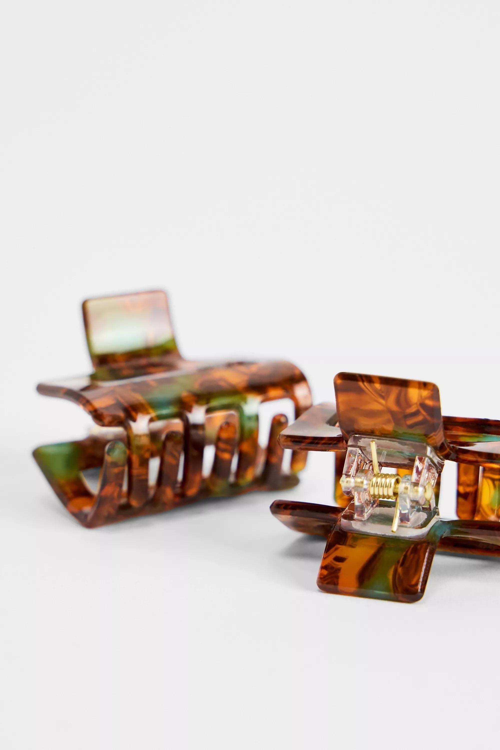 Brown Mini Claw Clips 2-Pack, BRN, large image number 2