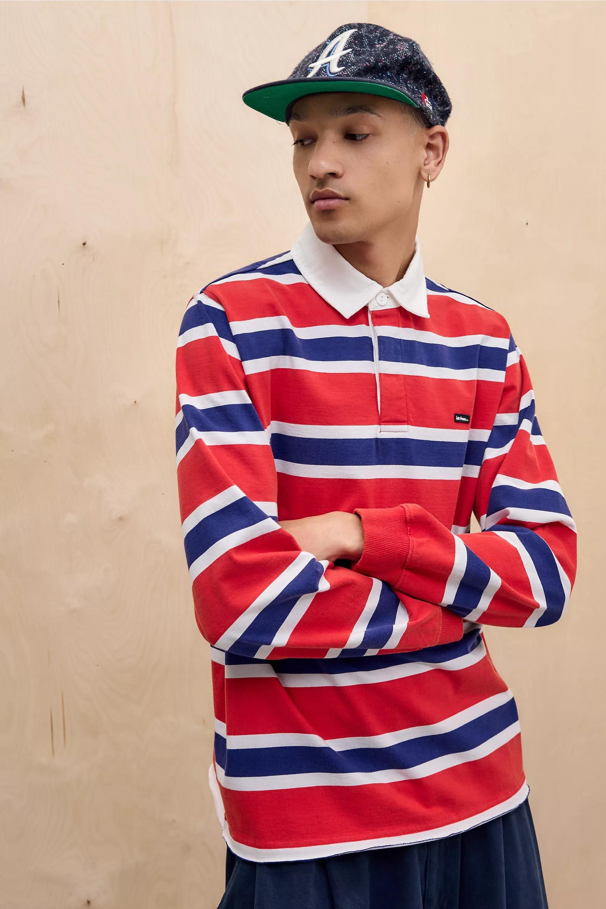 Red iets frans... Stripe Rugby Top, RED, large image number 0