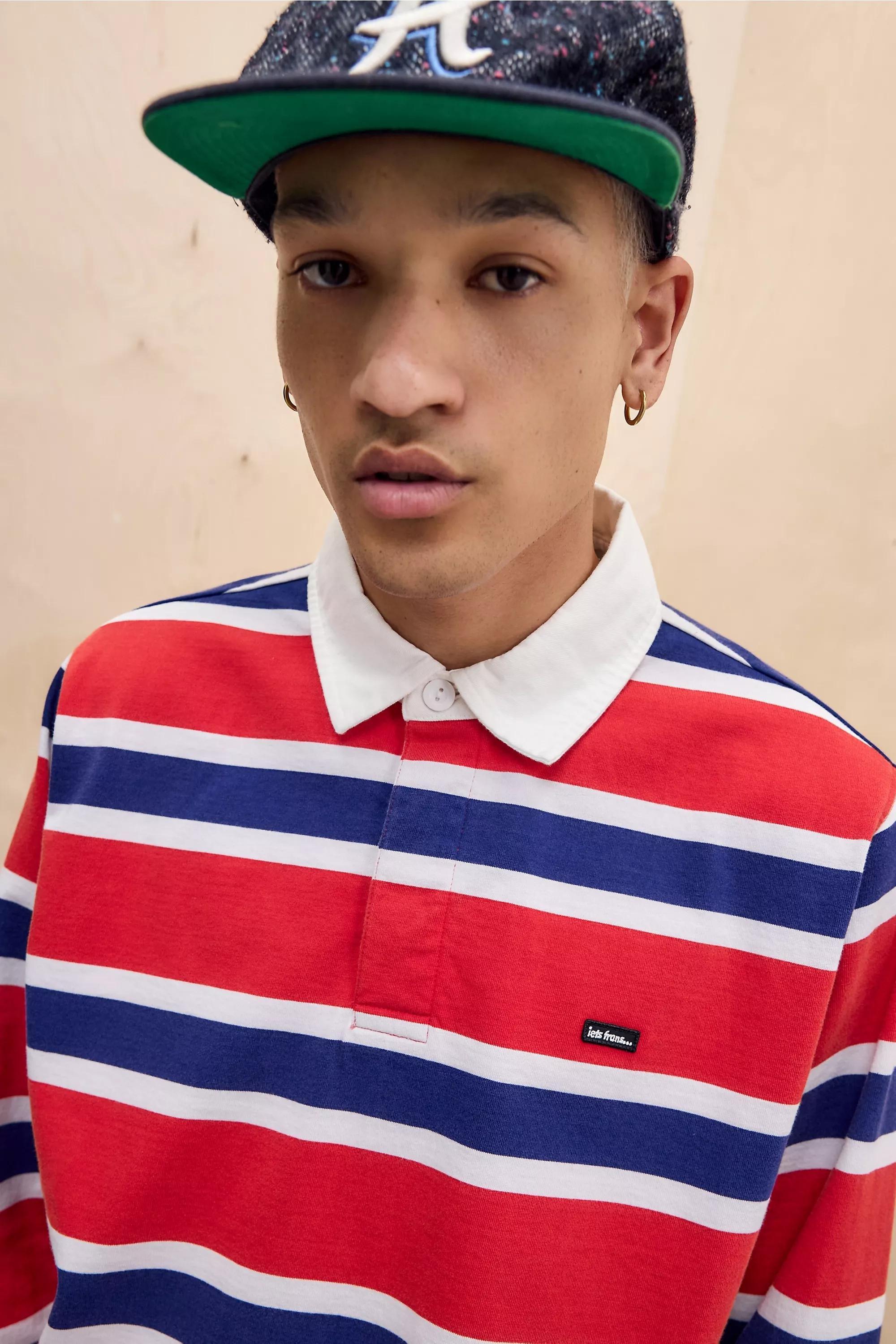 Red iets frans... Stripe Rugby Top, RED, large image number 1