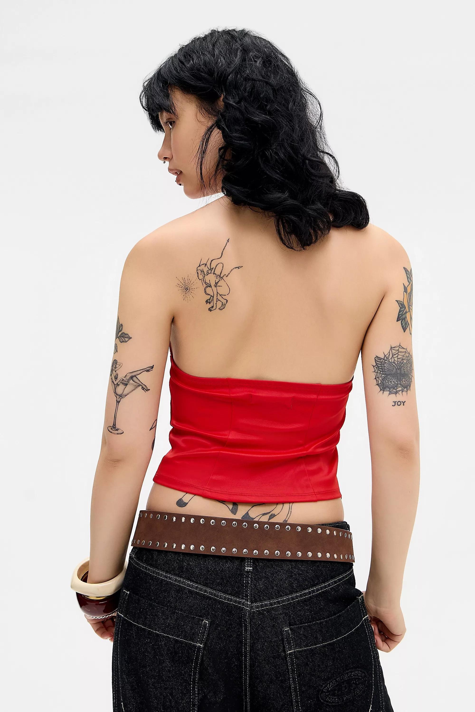 Red Kimchi Blue Luna Halter Top, RED, large image number 3