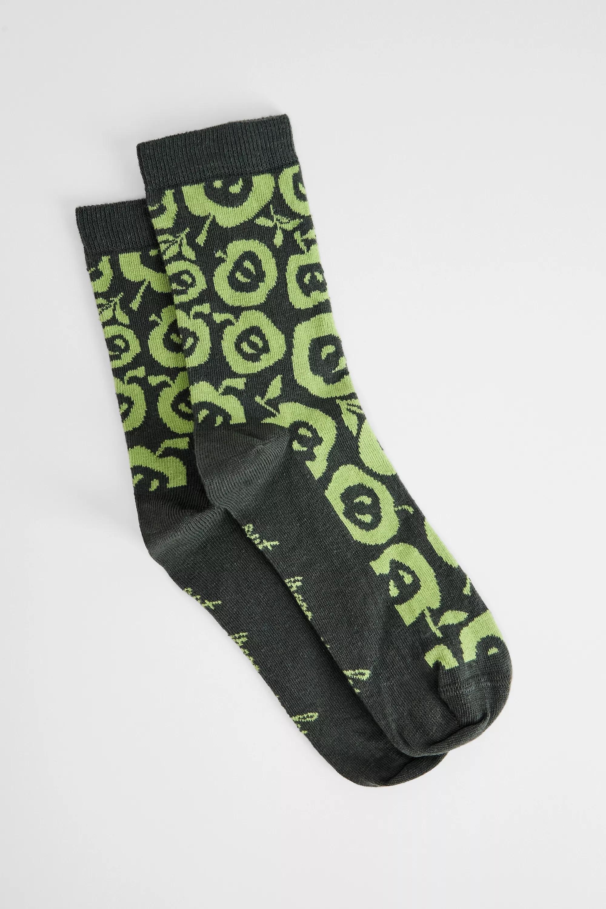 Khaki Out From Under Abstract Apple Socks, KHAKI, large image number 2