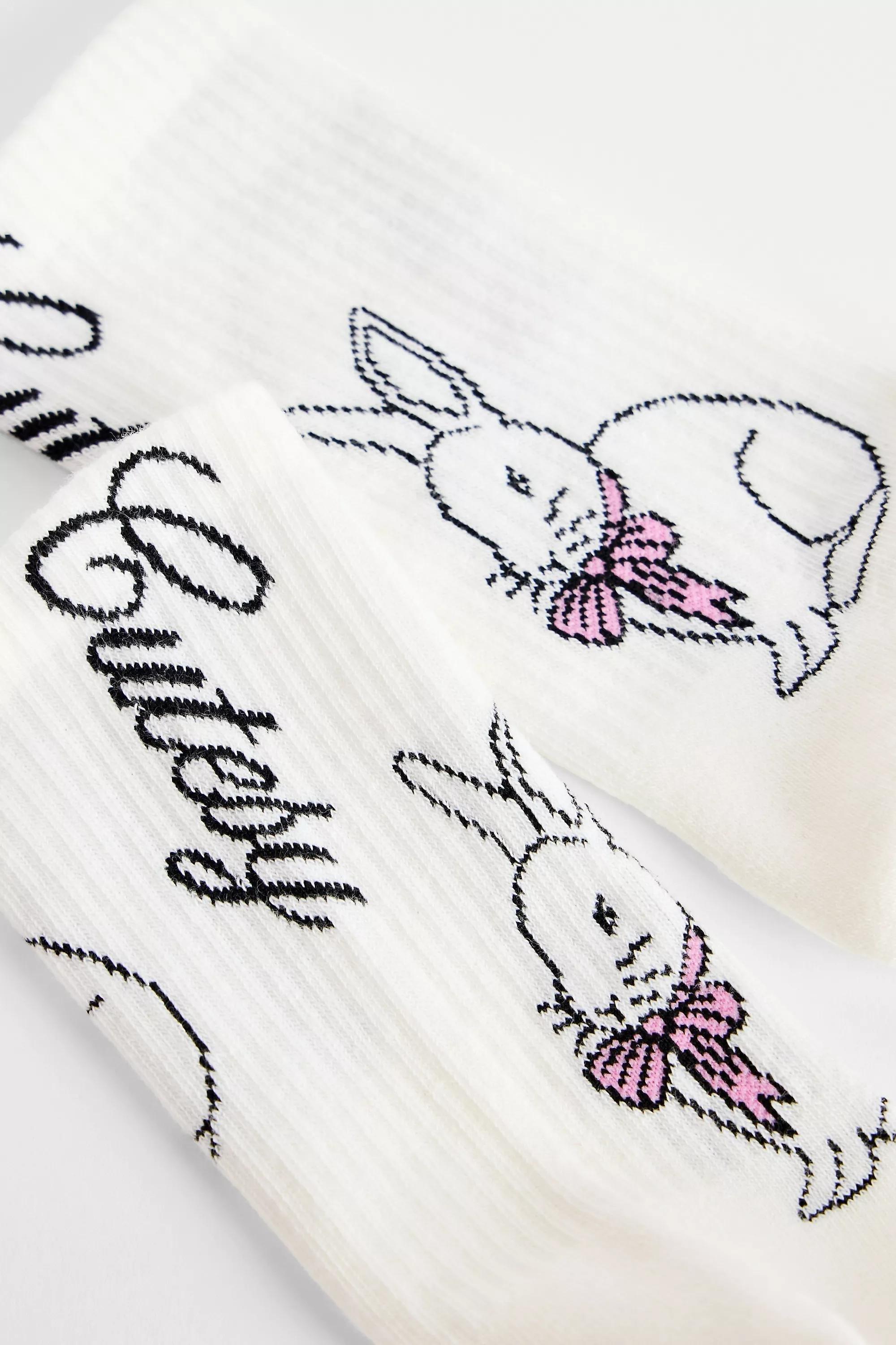 WHITE Out From Under Lucky Bunny Socks, WHT, large image number 1