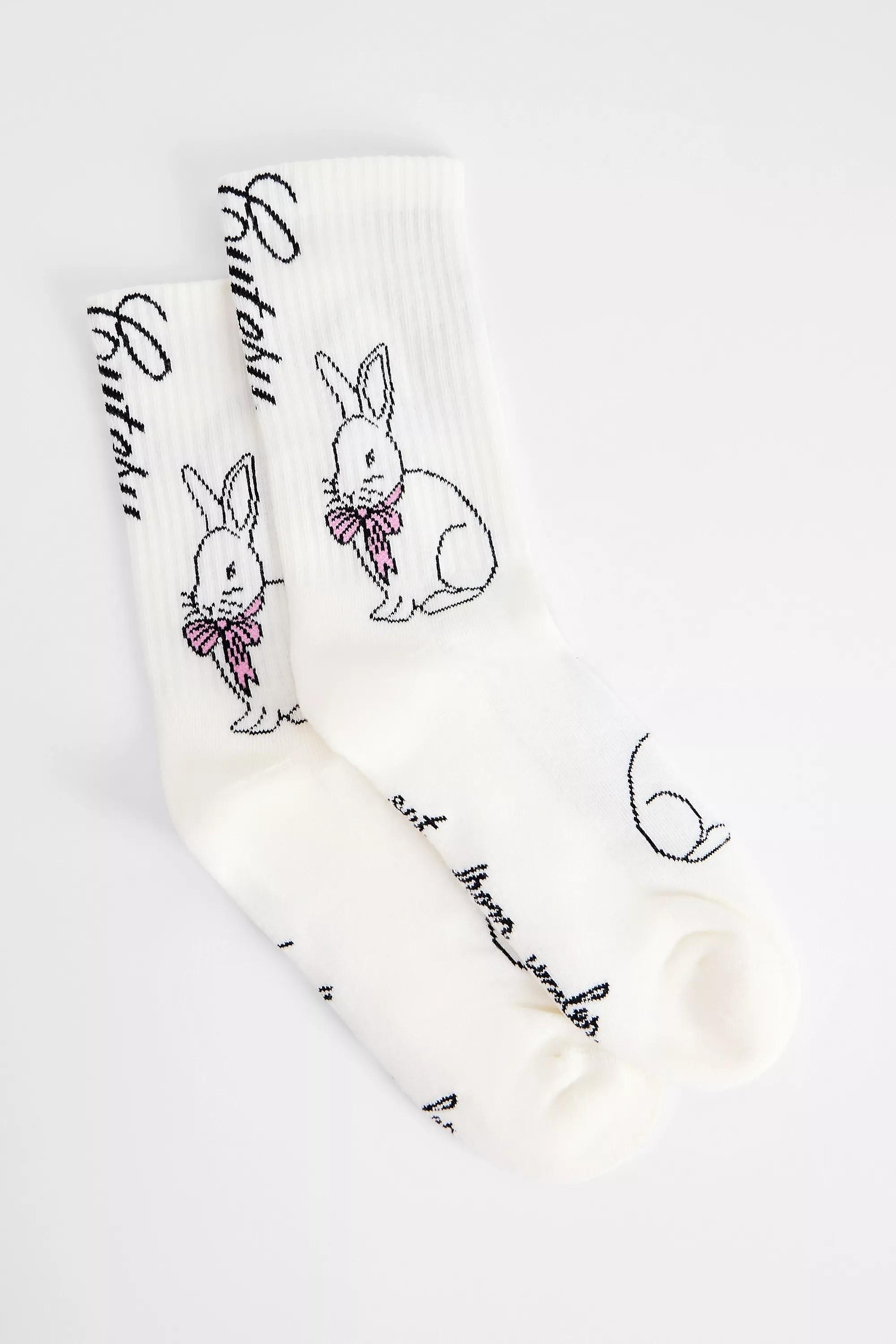 WHITE Out From Under Lucky Bunny Socks, WHT, large image number 2