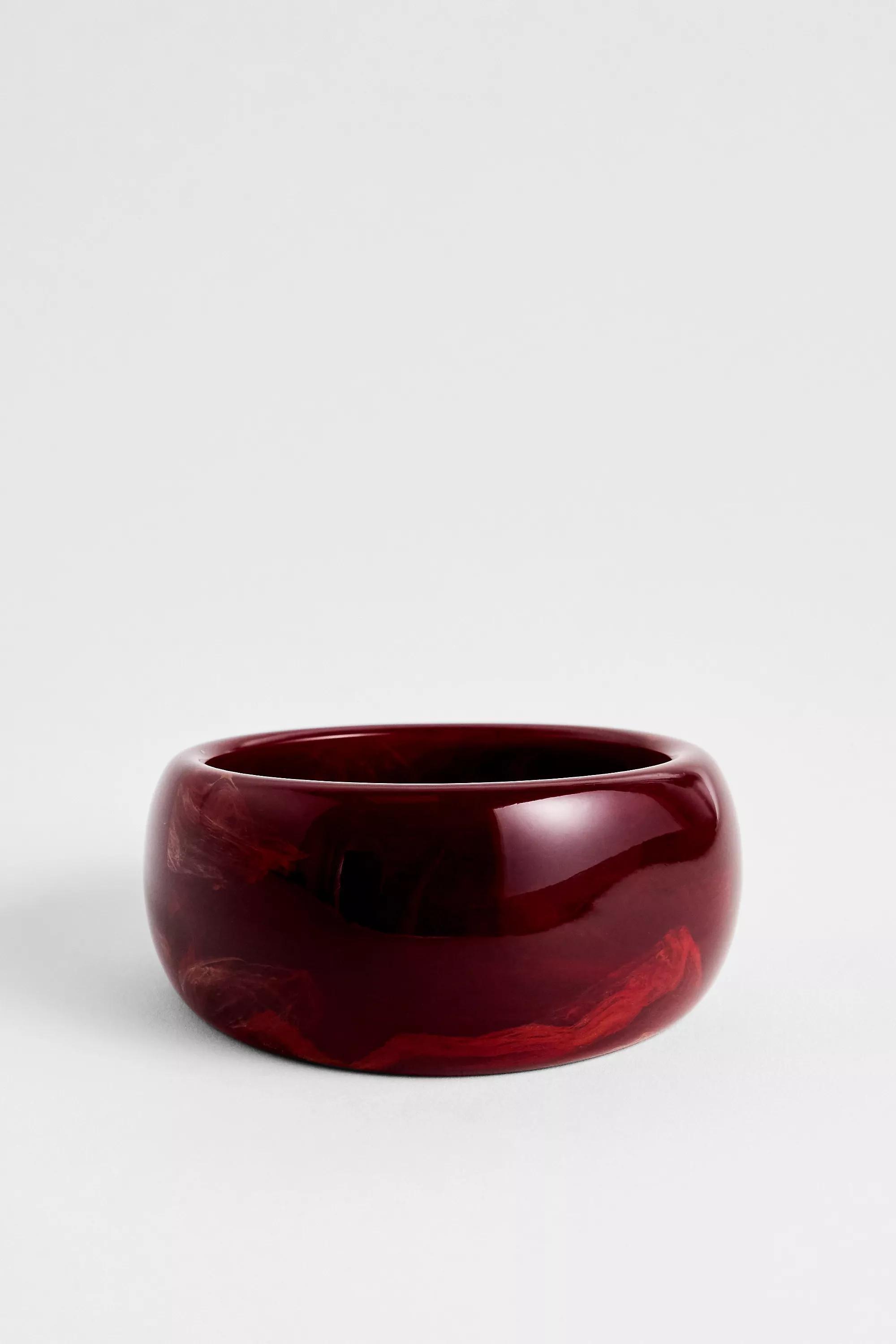 Red Silence + Noise Red Resin Bangle, RED, medium