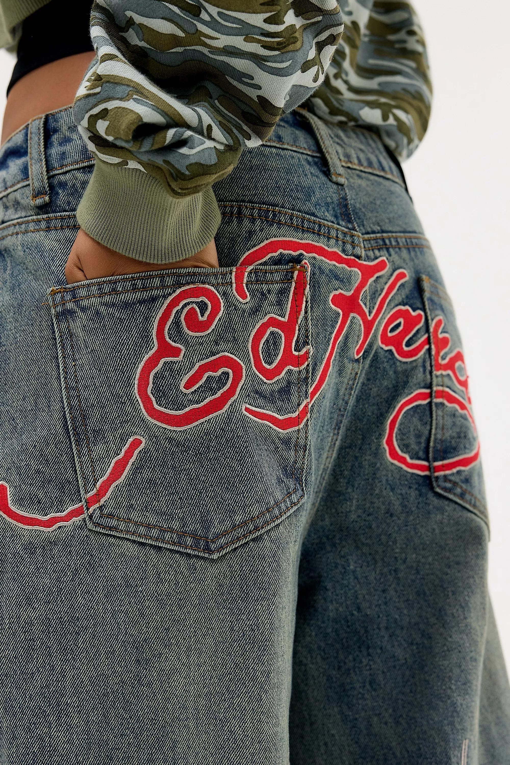 Blue Ed Hardy Washed Dragon Jeans, DENIM MEDIUM BLUE, large image number 3