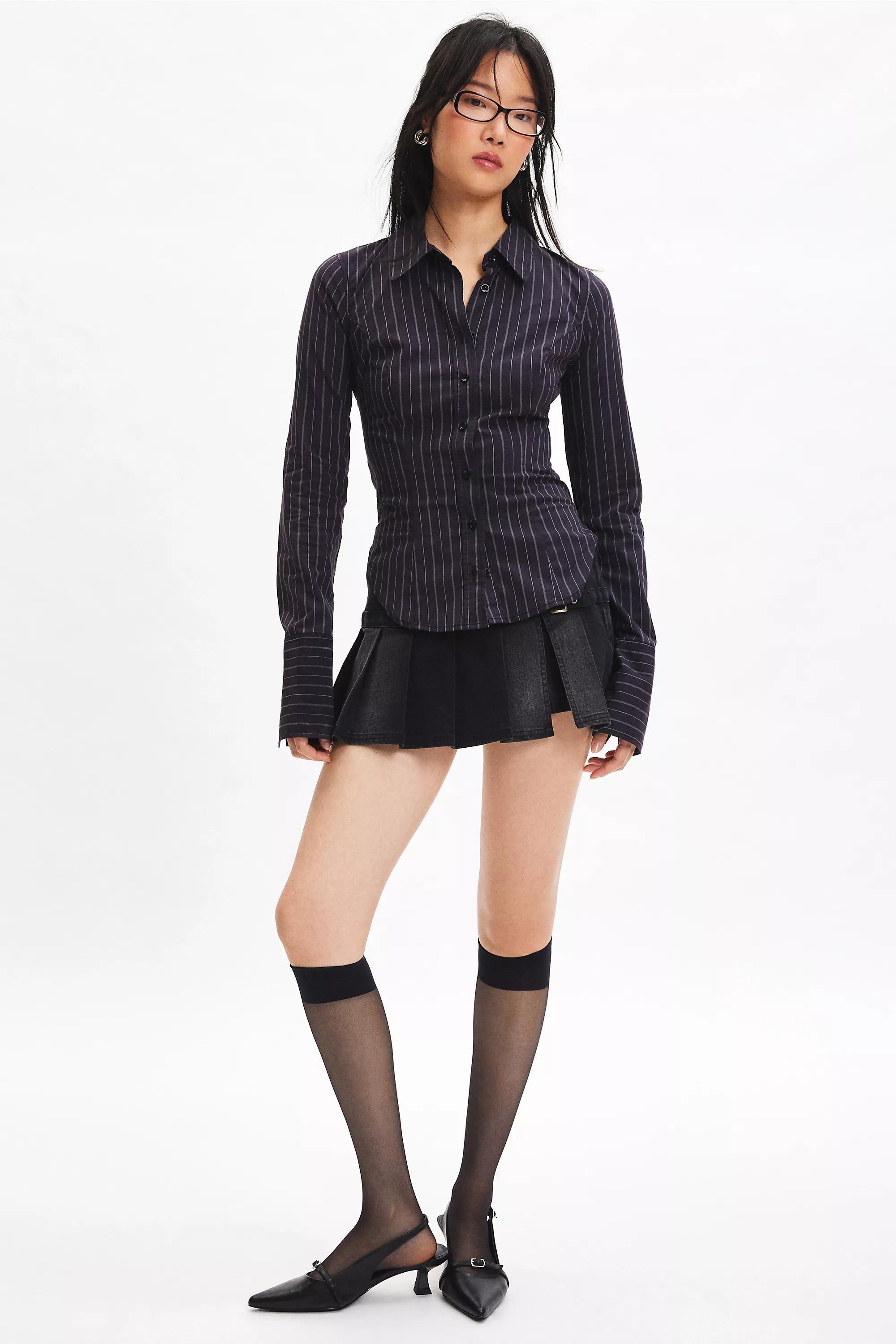 Black Uo Leilani Shirt, BLK MOTIF, medium