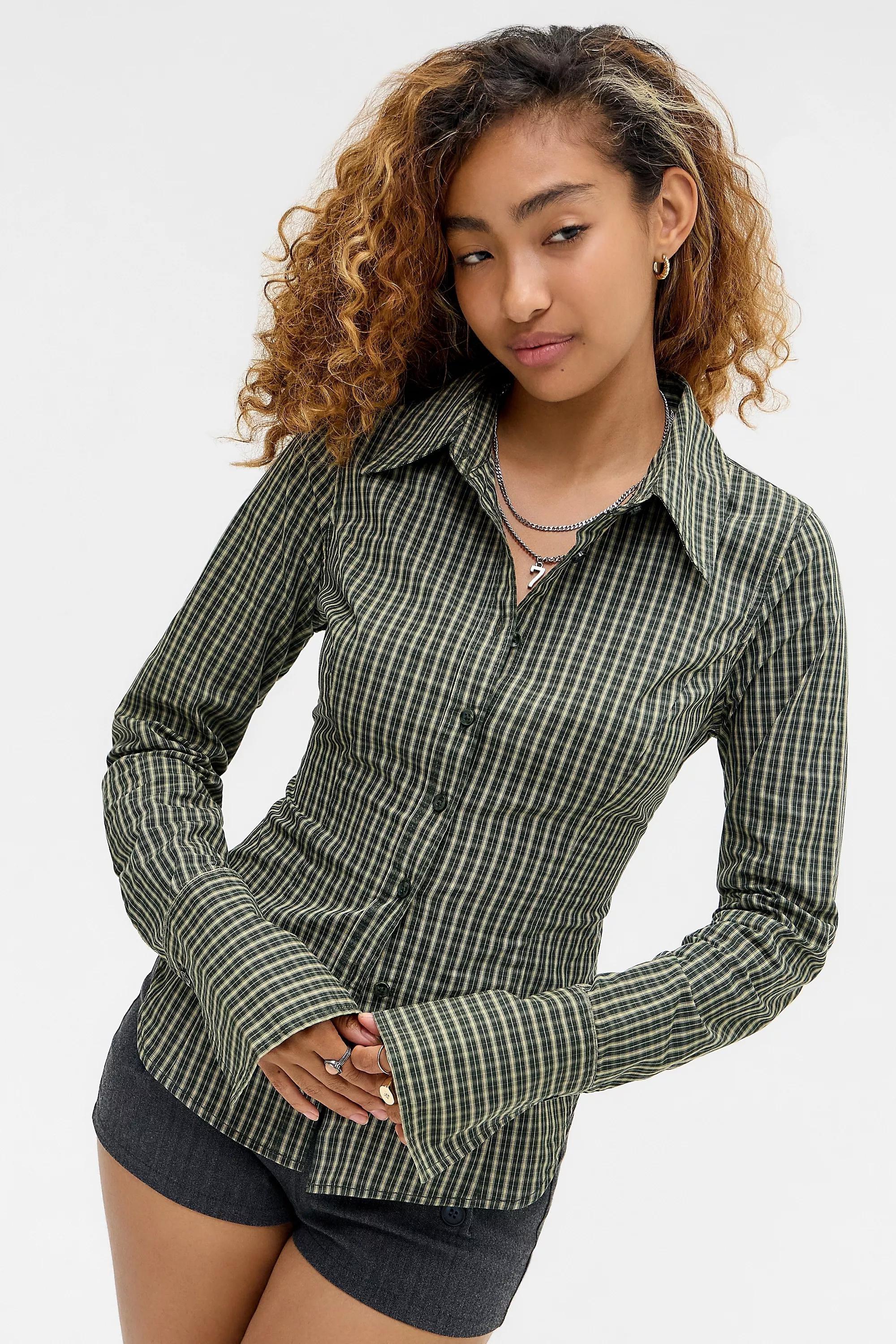 Green Uo Leilani Shirt, , medium