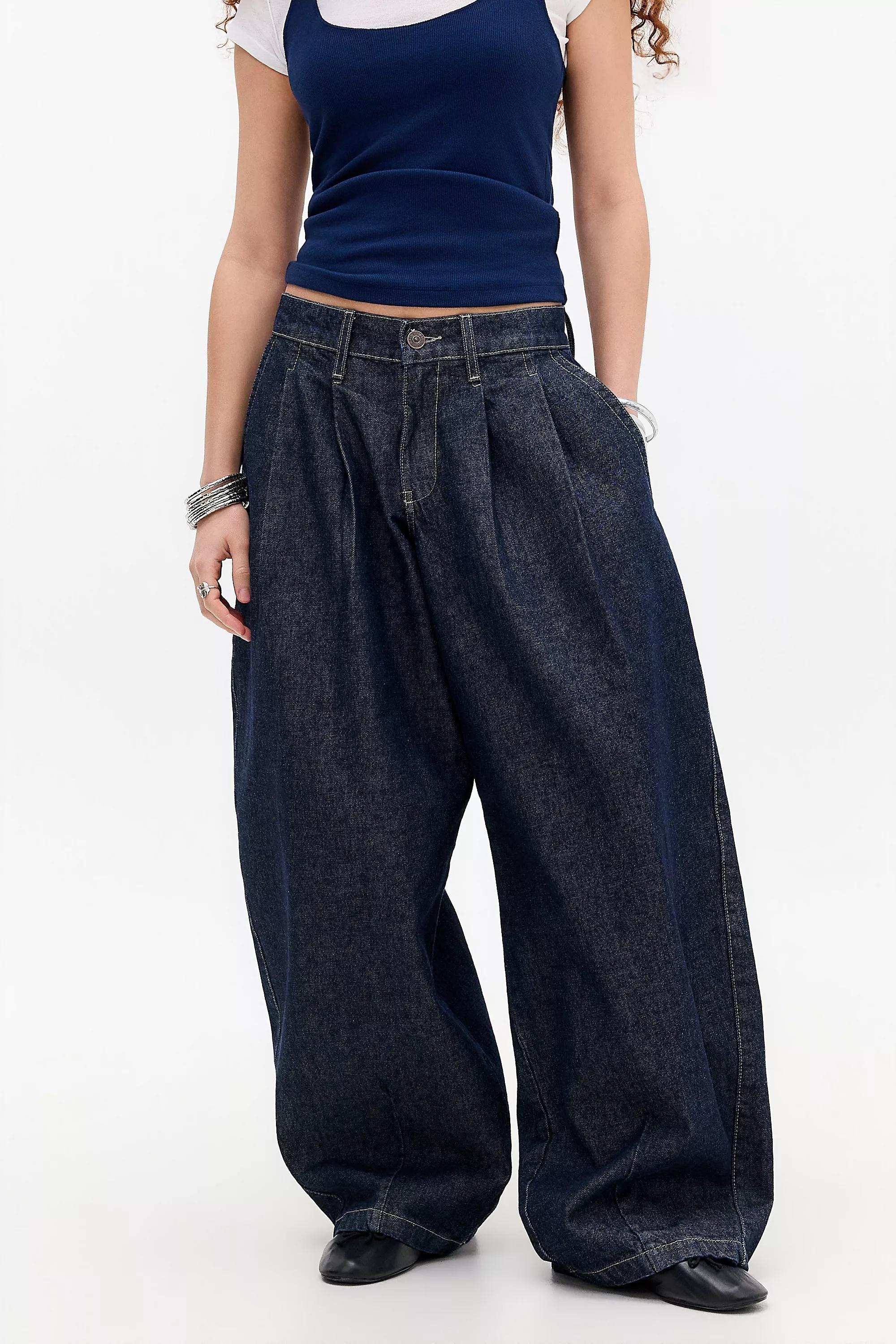 Blue Bdg Jax Pleat Front Cocoon Jeans, A301_0094           , large image number 0