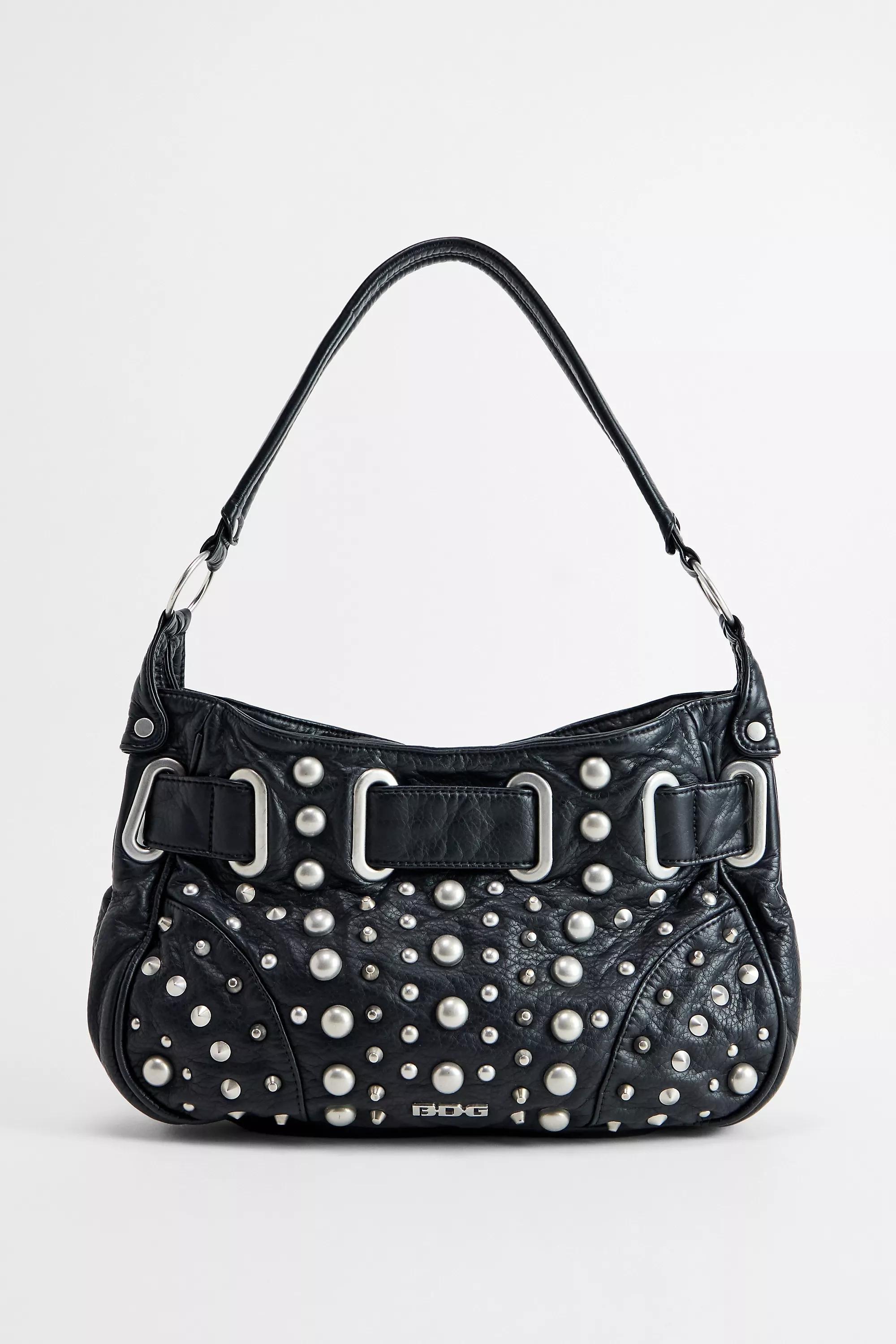 Black Bdg Sonny Studded Faux Leather Shoulder Bag, BLK, large image number 2