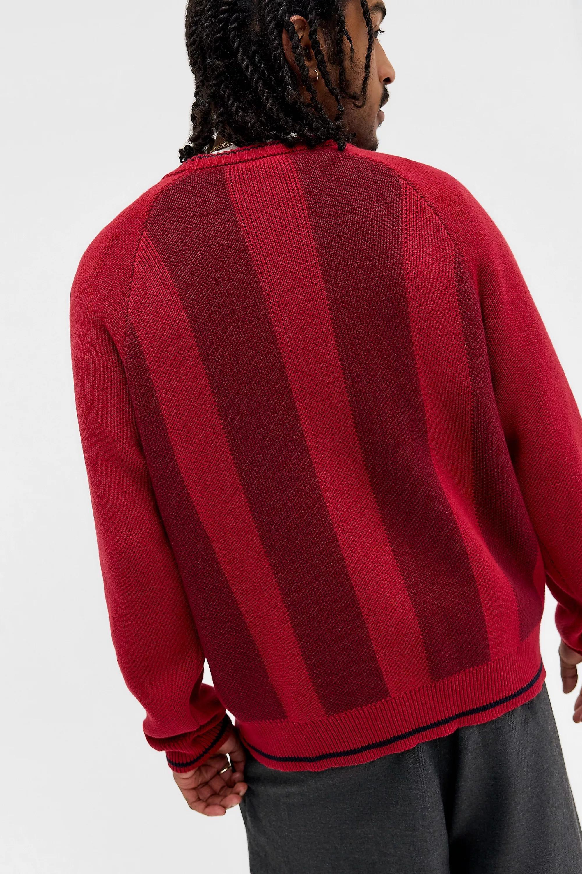 RED iets frans... Red Vertical Stripe Knit Jumper, RED, large image number 4