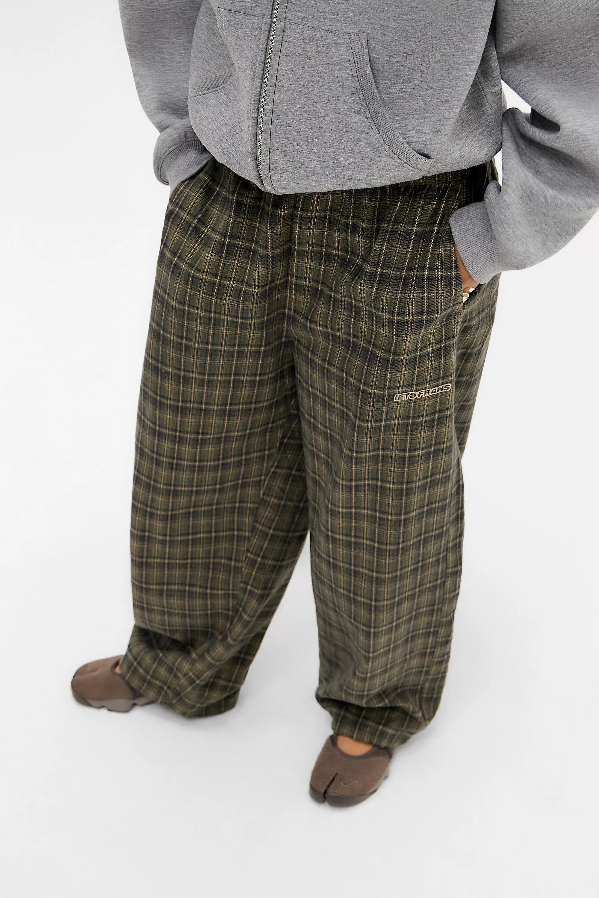 KHAKI iets frans... Harri Check Brushed Joggers, KHAKI, large image number 0