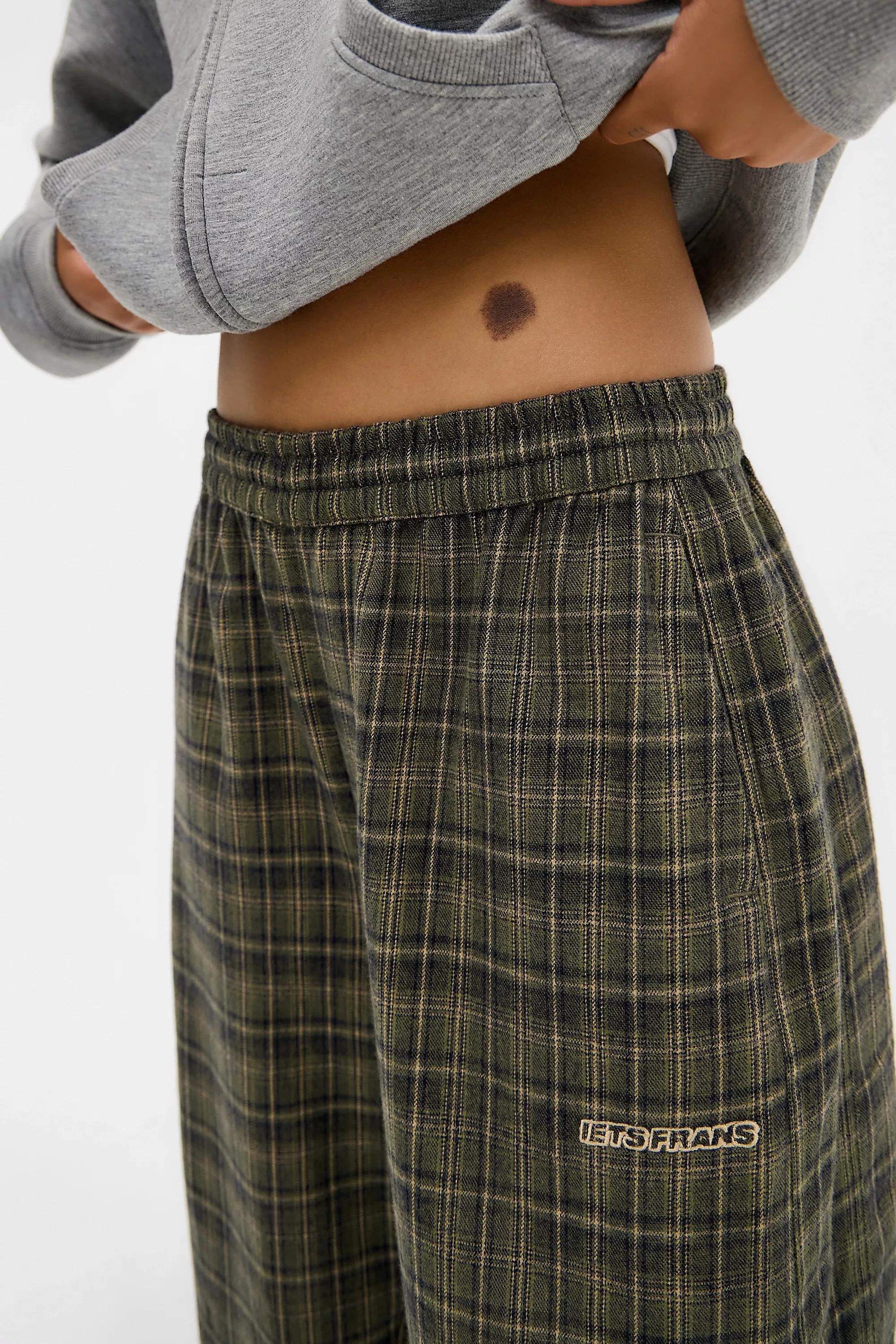 KHAKI iets frans... Harri Check Brushed Joggers, KHAKI, large image number 2