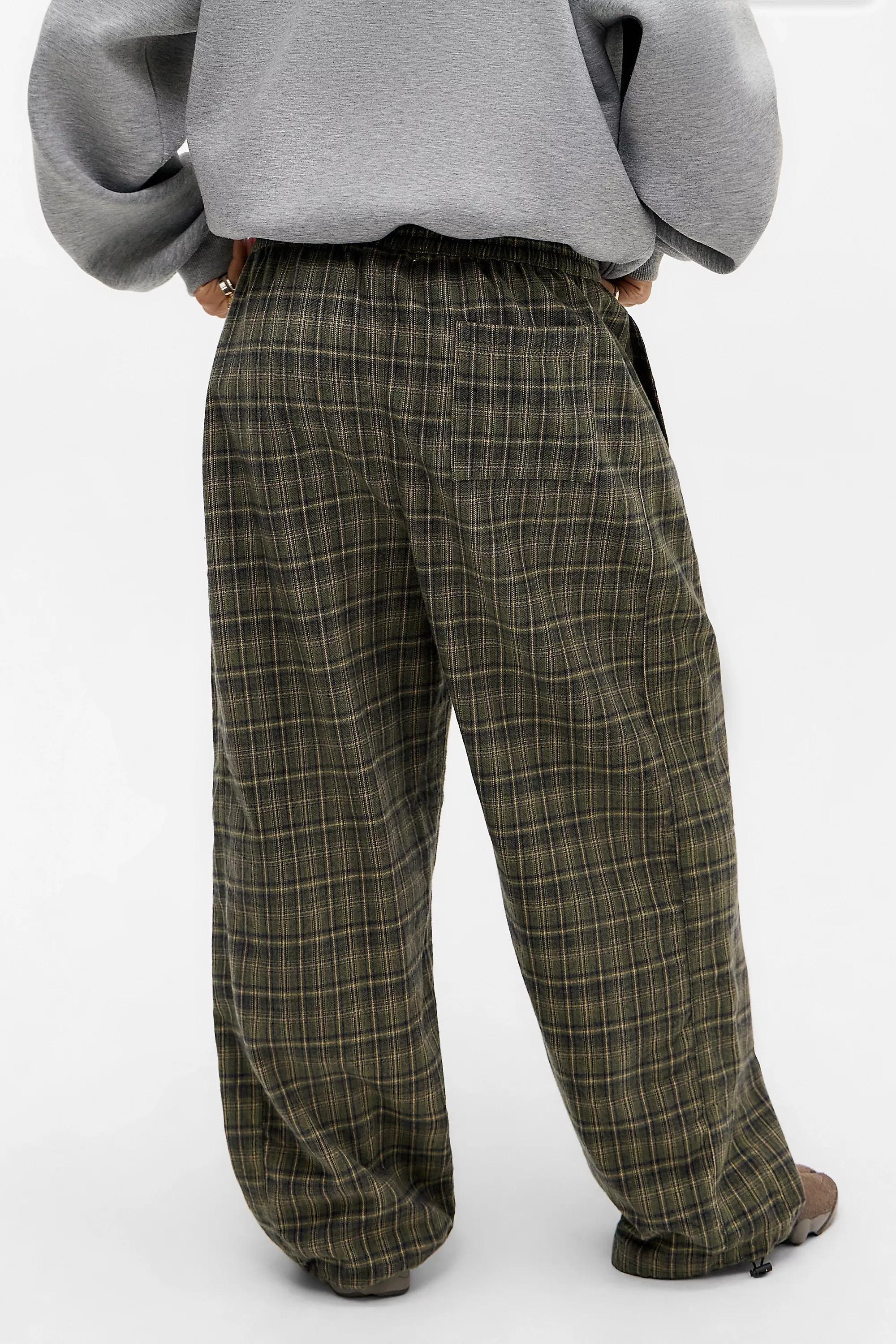 KHAKI iets frans... Harri Check Brushed Joggers, KHAKI, large image number 3