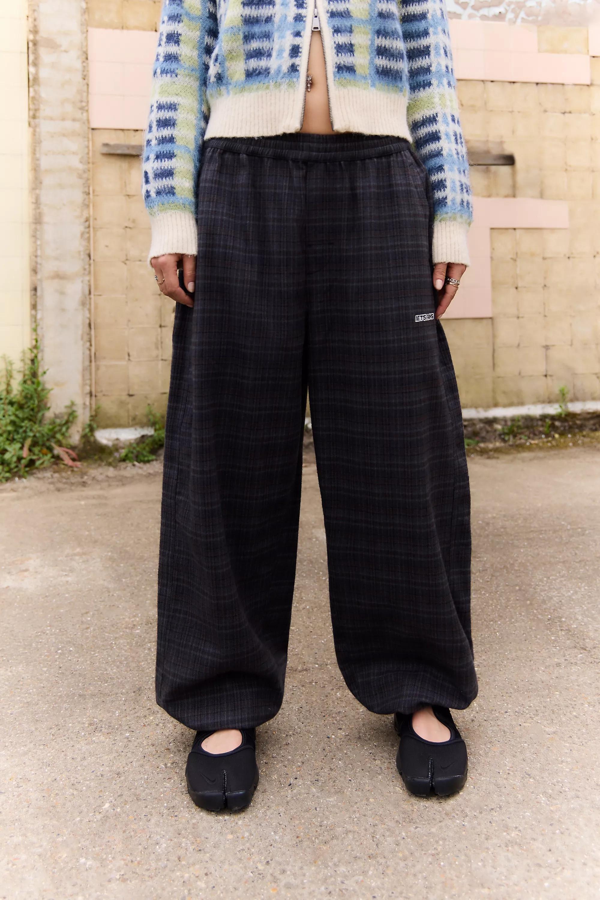 BLUE iets frans... Harri Check Brushed Joggers, A301_0430, large image number 1