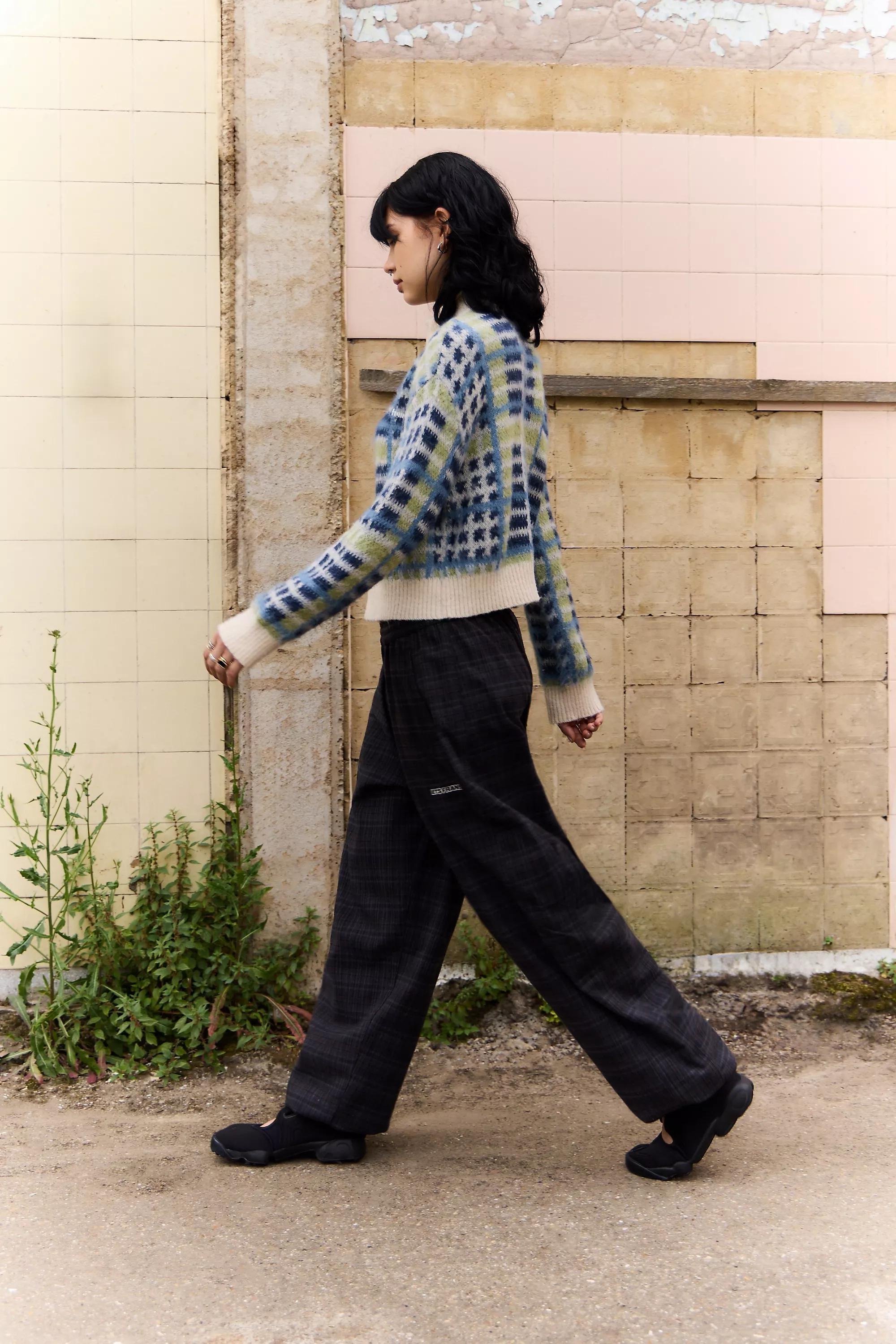 BLUE iets frans... Harri Check Brushed Joggers, A301_0430, large image number 3