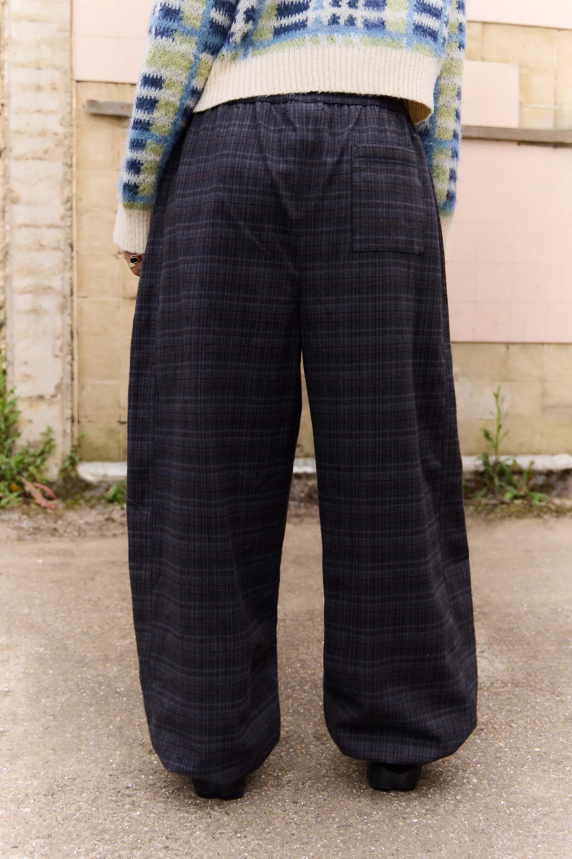 BLUE iets frans... Harri Check Brushed Joggers, A301_0430, large image number 5