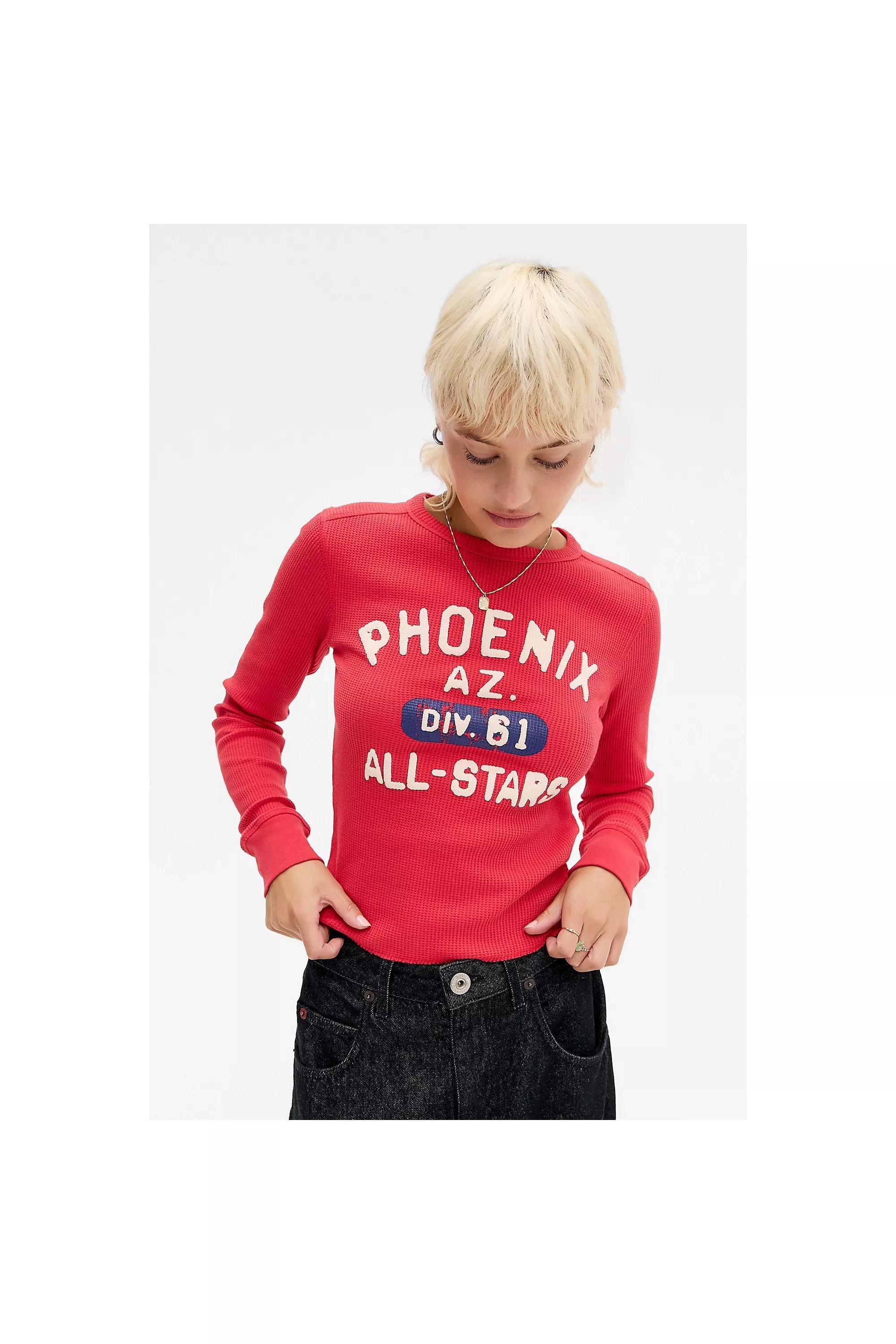 Red Bdg Phoenix Waffle Long-Sleeve Top, RED, large image number 0