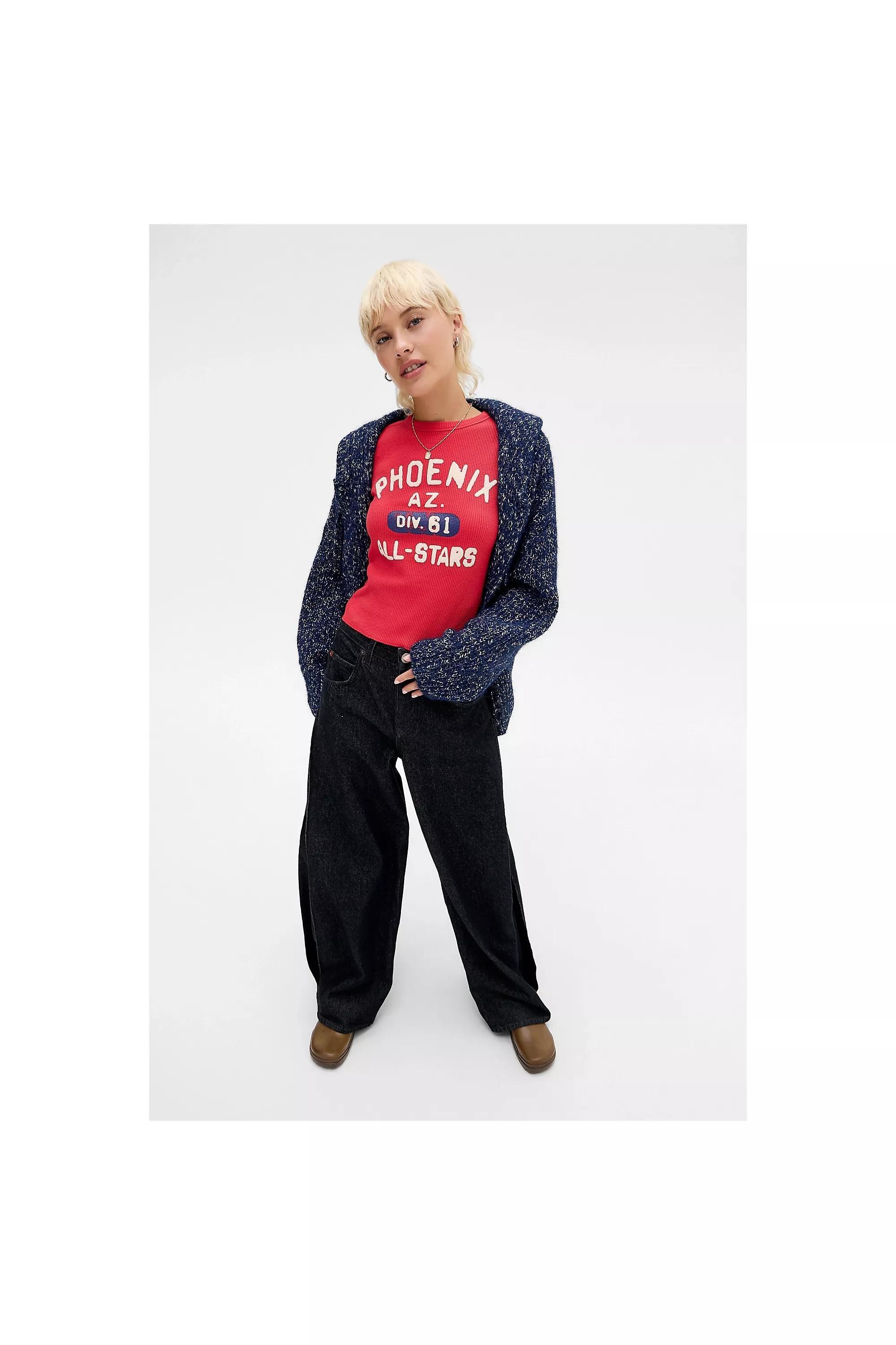 Red Bdg Phoenix Waffle Long-Sleeve Top, RED, large image number 2