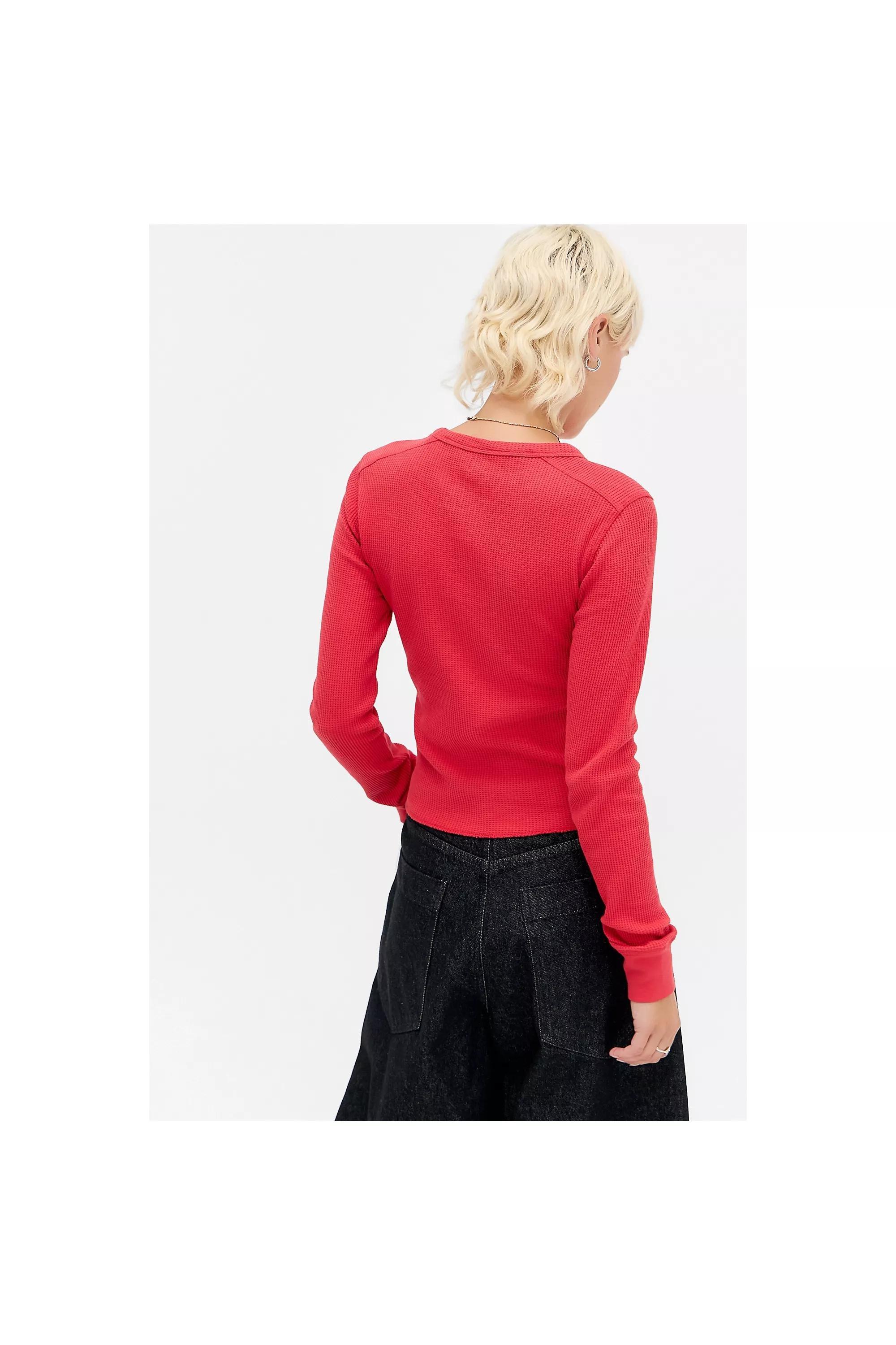 Red Bdg Phoenix Waffle Long-Sleeve Top, RED, large image number 3