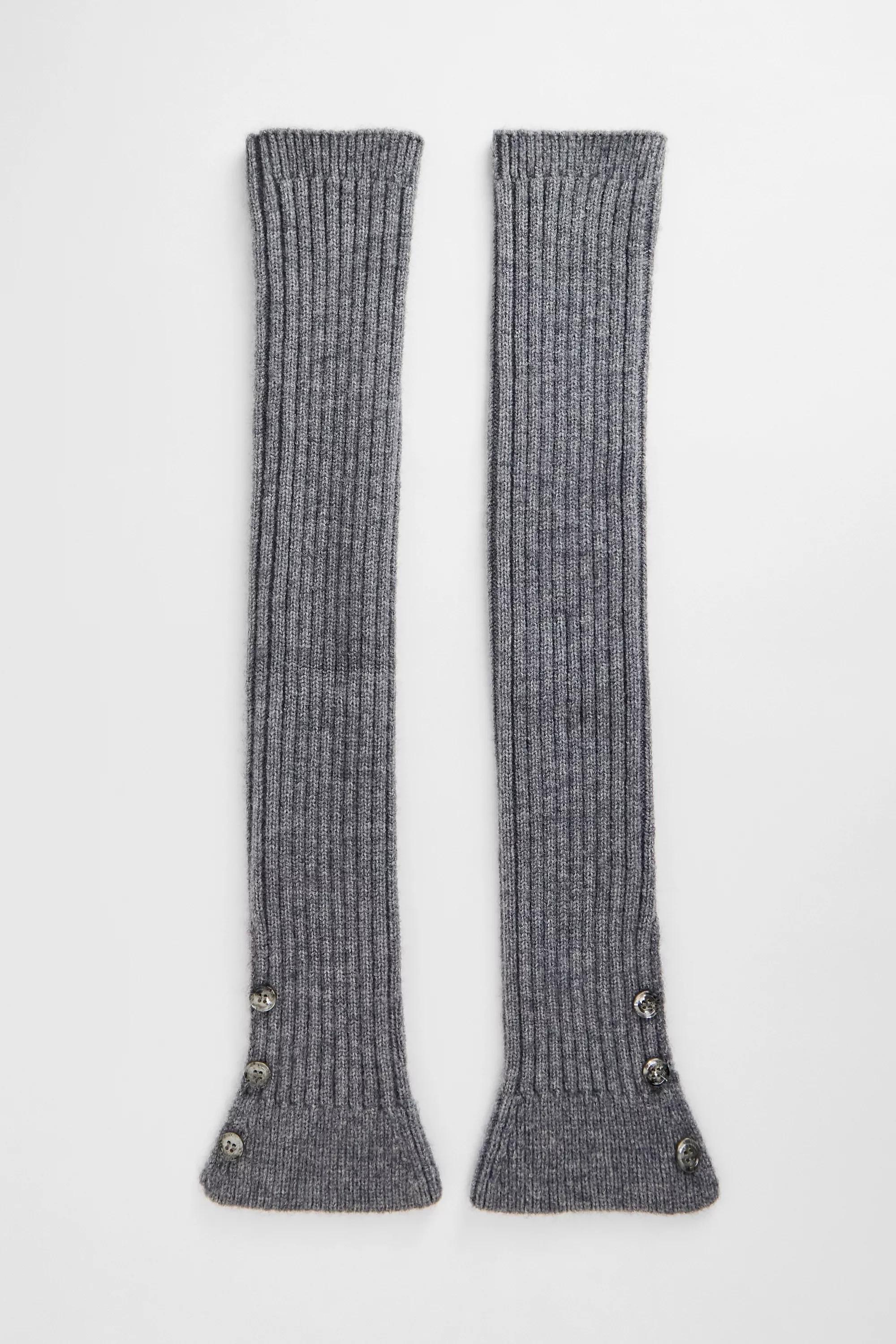 Grey Out From Under Inez Button Leg Warmers, GREY, medium