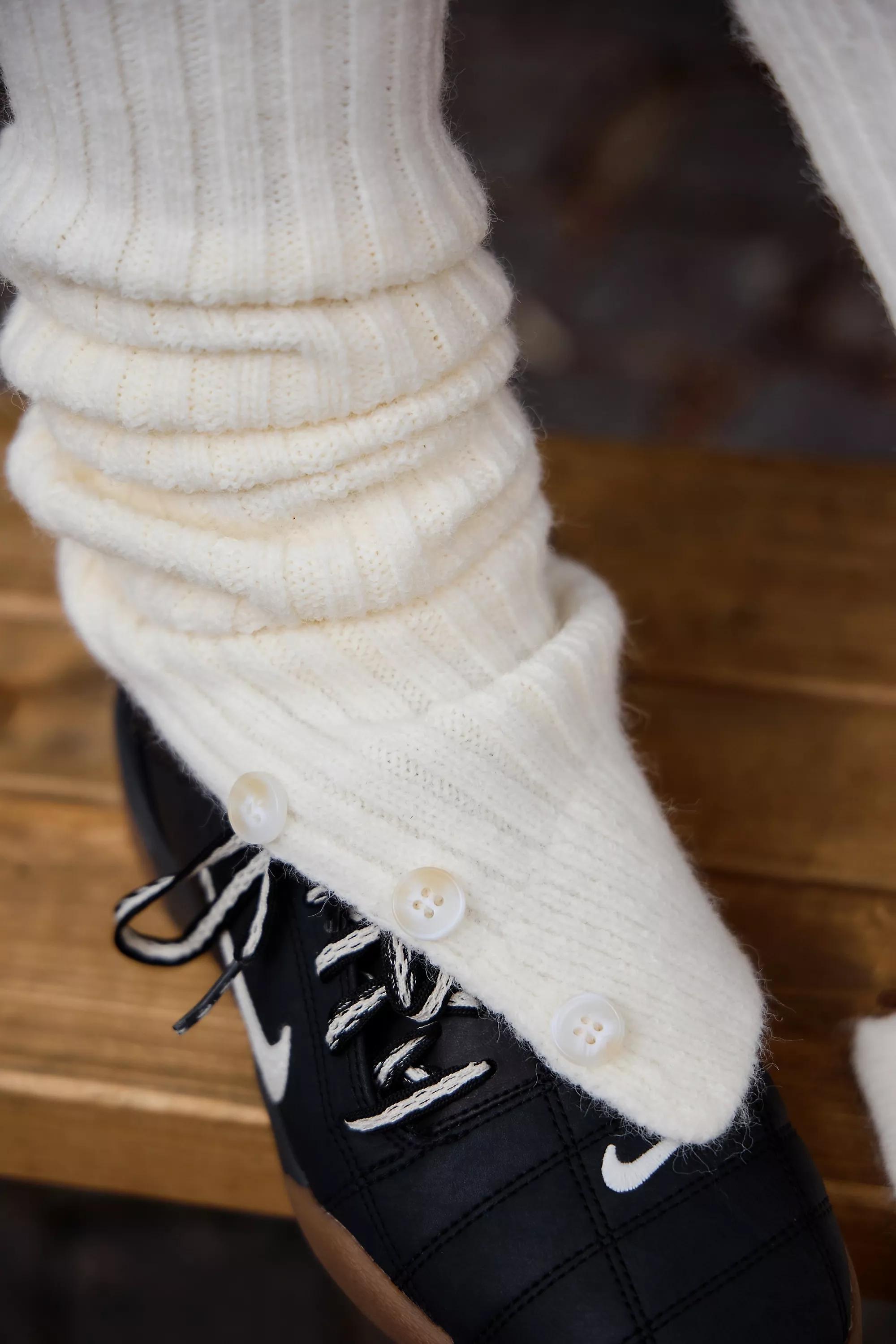 White Out From Under Inez Button Leg Warmers, IVRY, large image number 1